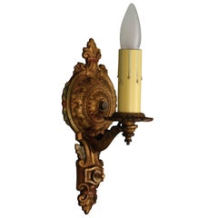Antique 1 of 3 Polychrome 1920s Single Sconce