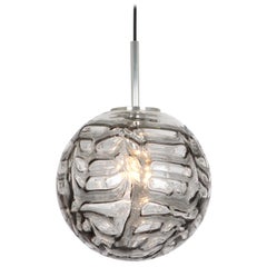 1 of 3 Rare Murano Ball Pendant Light by Doria, Germany, 1970s