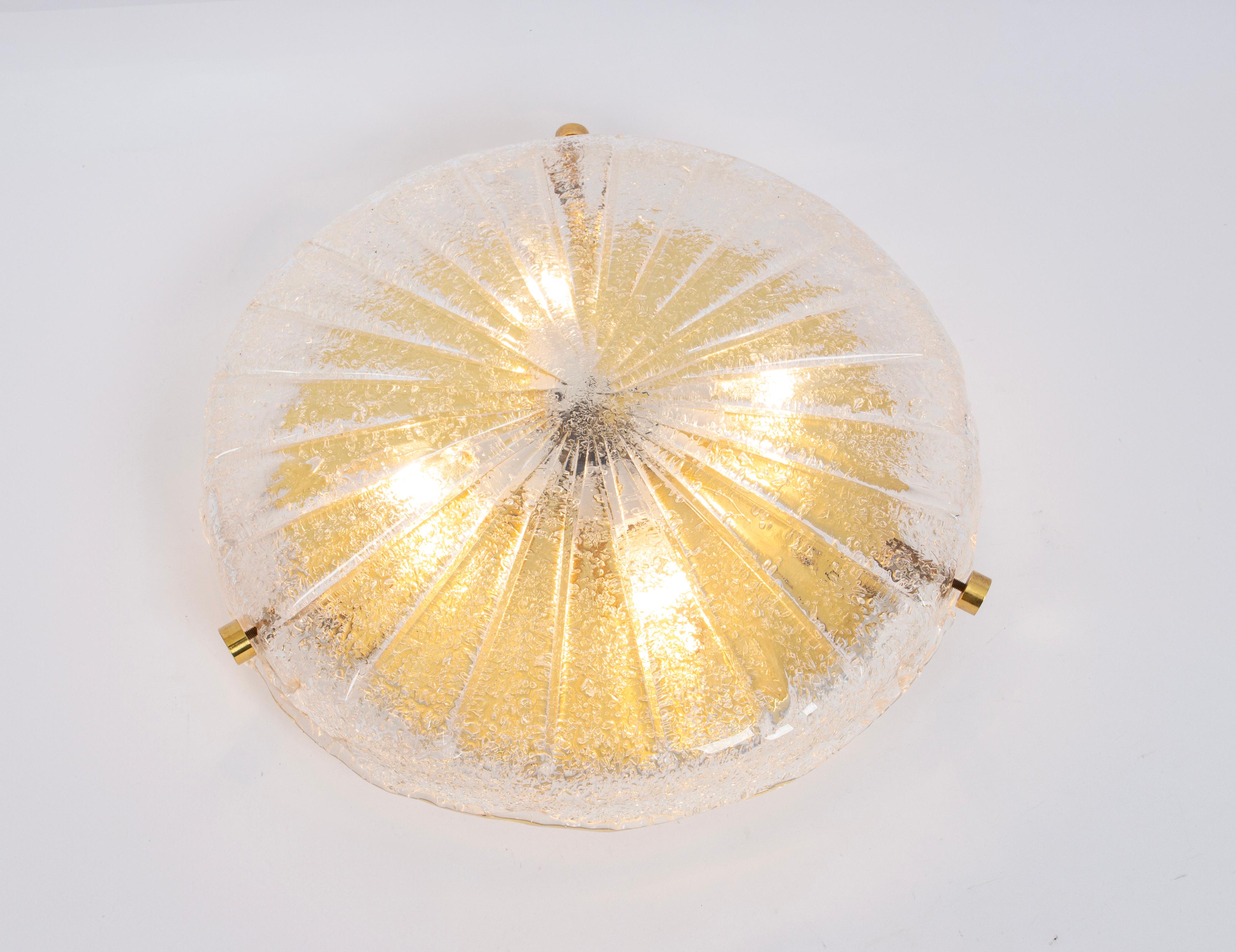 1 von 2 runden Murano-Sonnenbrust-Einbaubeleuchtung von Hillebrand, Deutschland, 1970er Jahre im Angebot 4