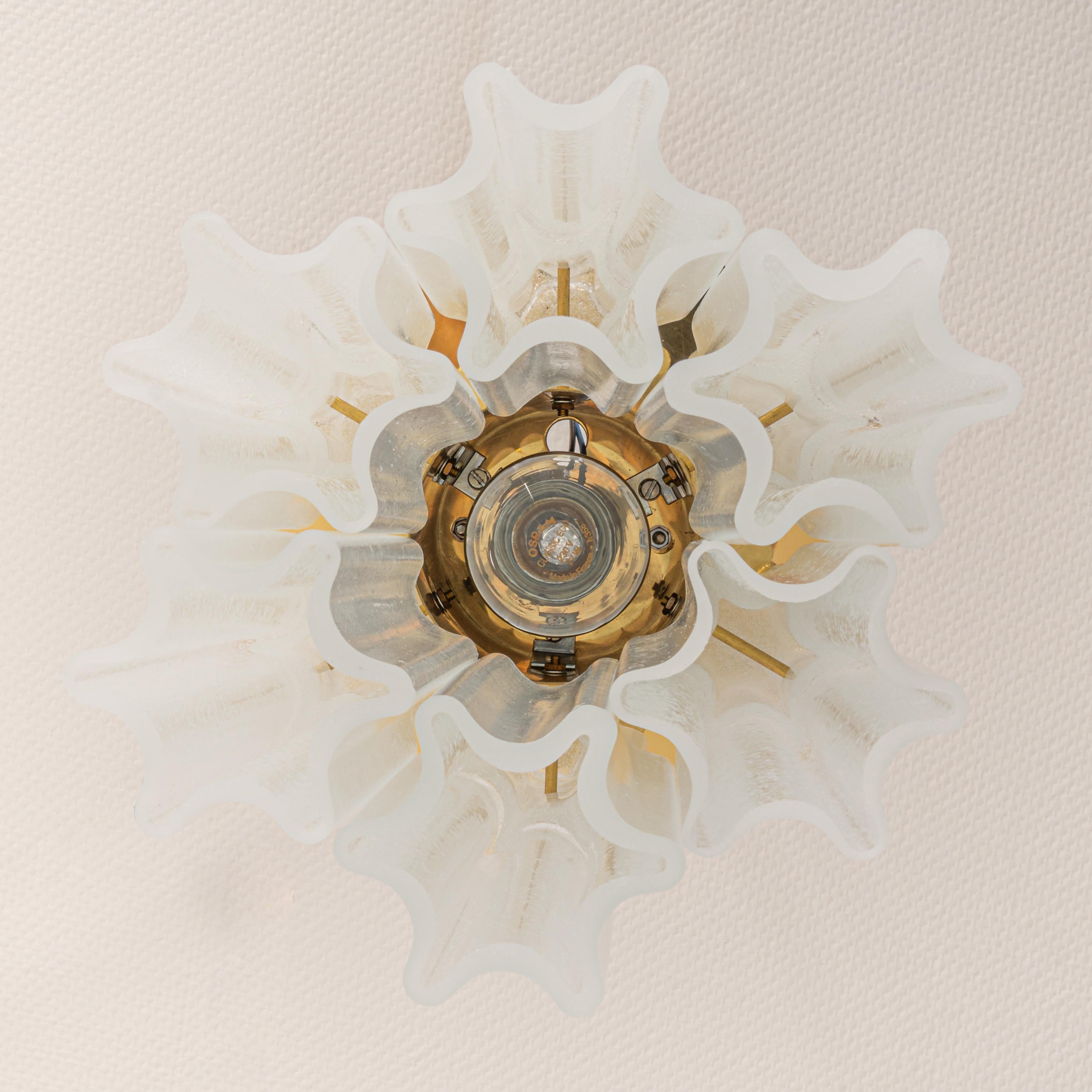 1 of 3 Small Limburg Glass Flush Mount, Germany, 1970s In Good Condition For Sale In Aachen, NRW