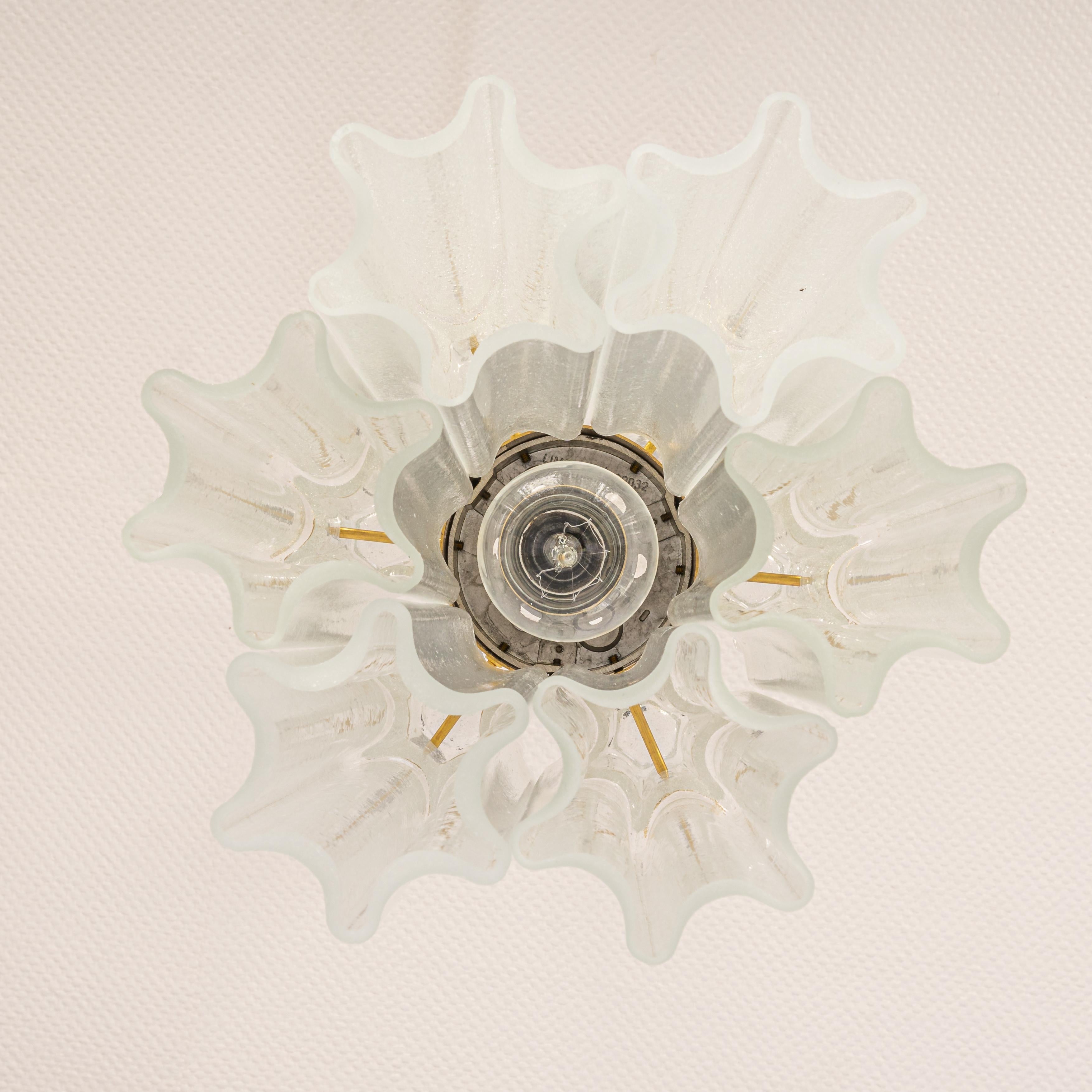1 of 3 Small Limburg Glass Flush Mount, Germany, 1970s In Good Condition For Sale In Aachen, NRW