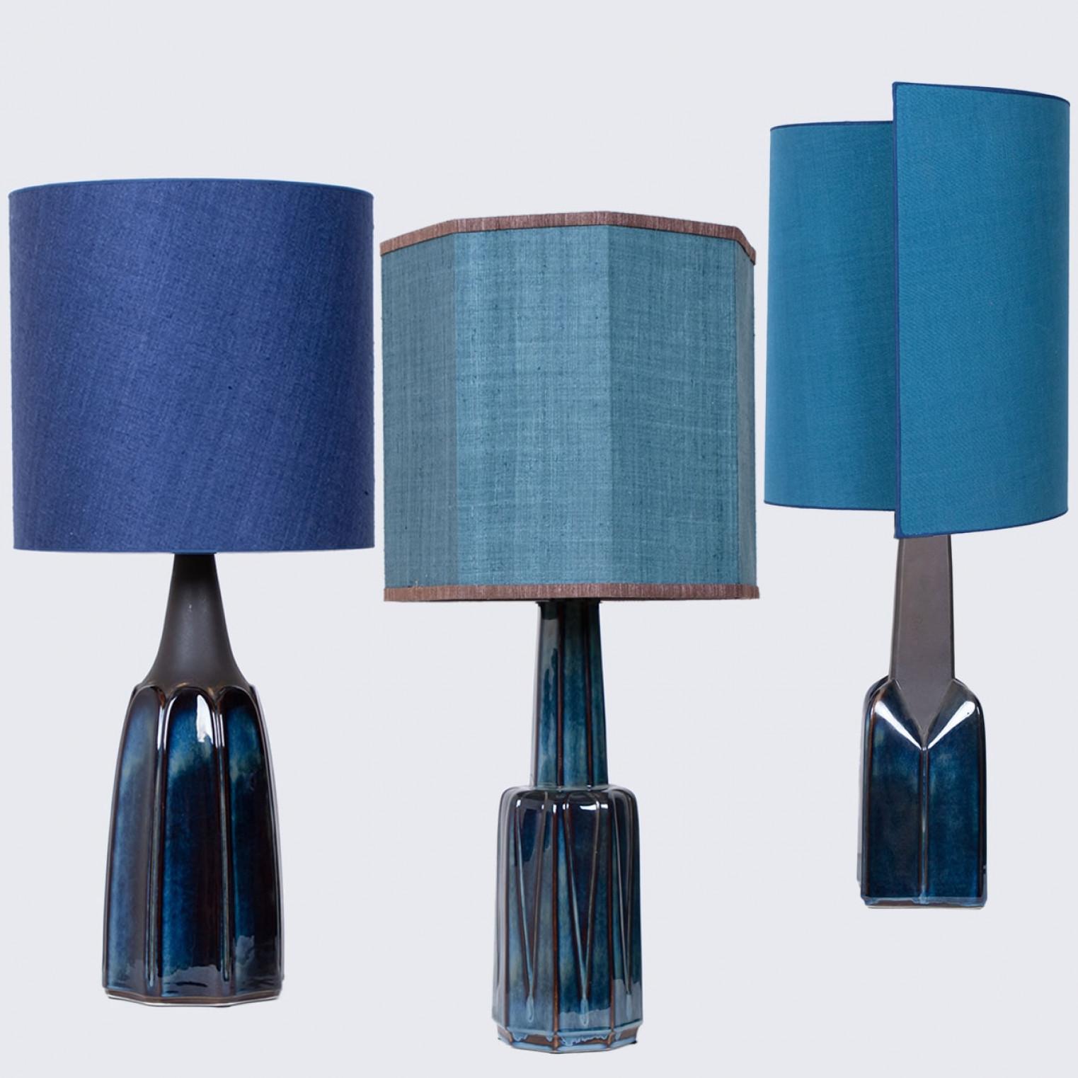 1 di 3 Lampade da tavolo Soholm con paralumi in seta personalizzati, René Houben 1960 in vendita 2