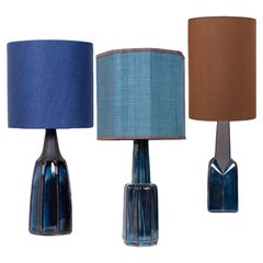 Vintage 1 of 3 Soholm Table Lamps with Silk Custom Made Lampshades, René Houben 1960