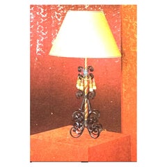 1 of 3 "Spanish Line" Iron Brass and Glass Floor Lamp by PALWA, 1990s