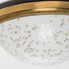 1 of 3 Speckled Milk Glass Flush Mount by Peil Putzler, Germany, 1970s