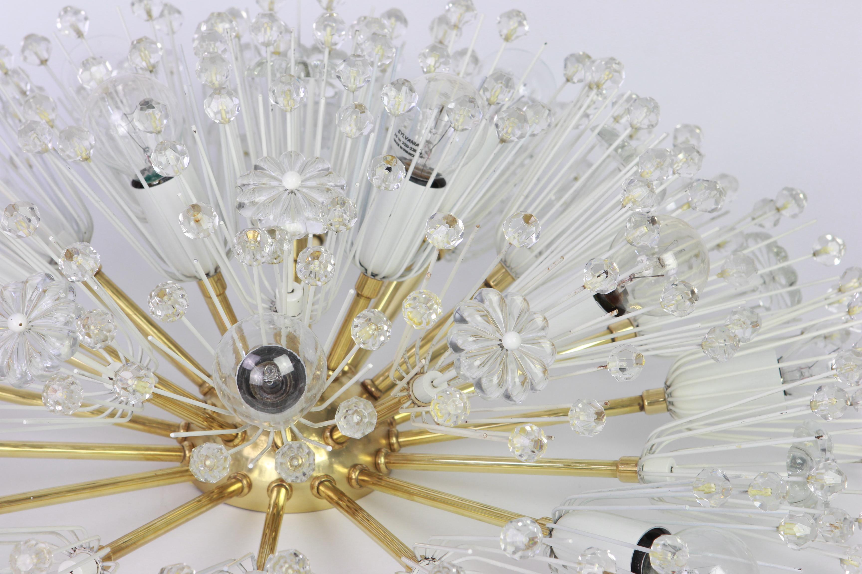 Mid-20th Century 1 of 3 Starburst Brass Chandelier by Emil Stejnar, Austria, 1960s For Sale