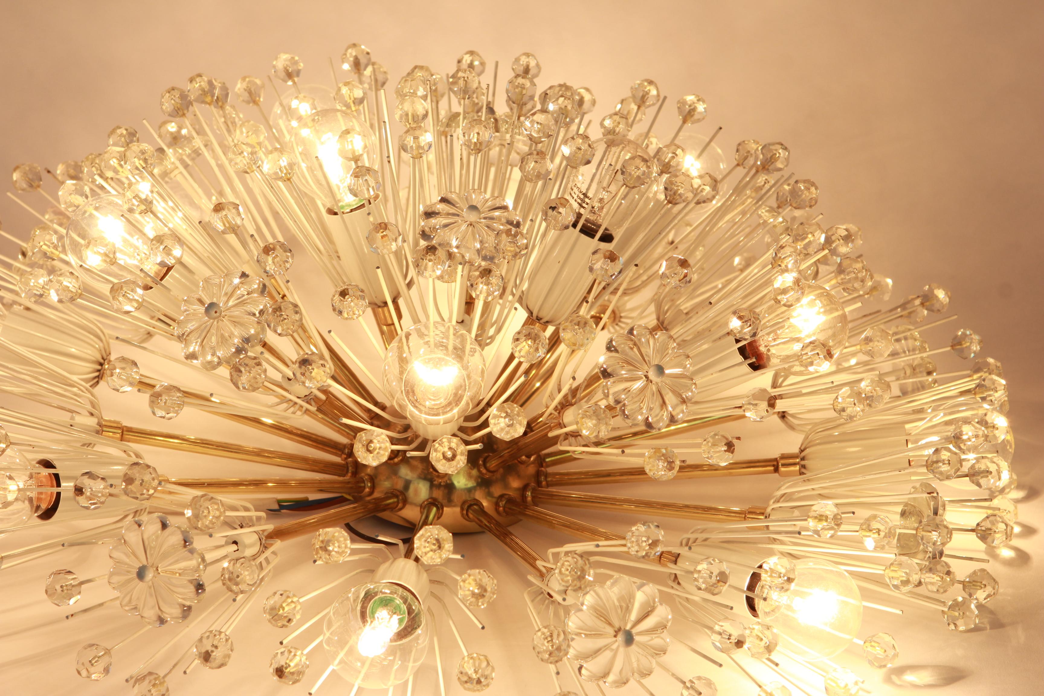 1 of 3 Starburst Brass Chandelier by Emil Stejnar, Austria, 1960s For Sale 2