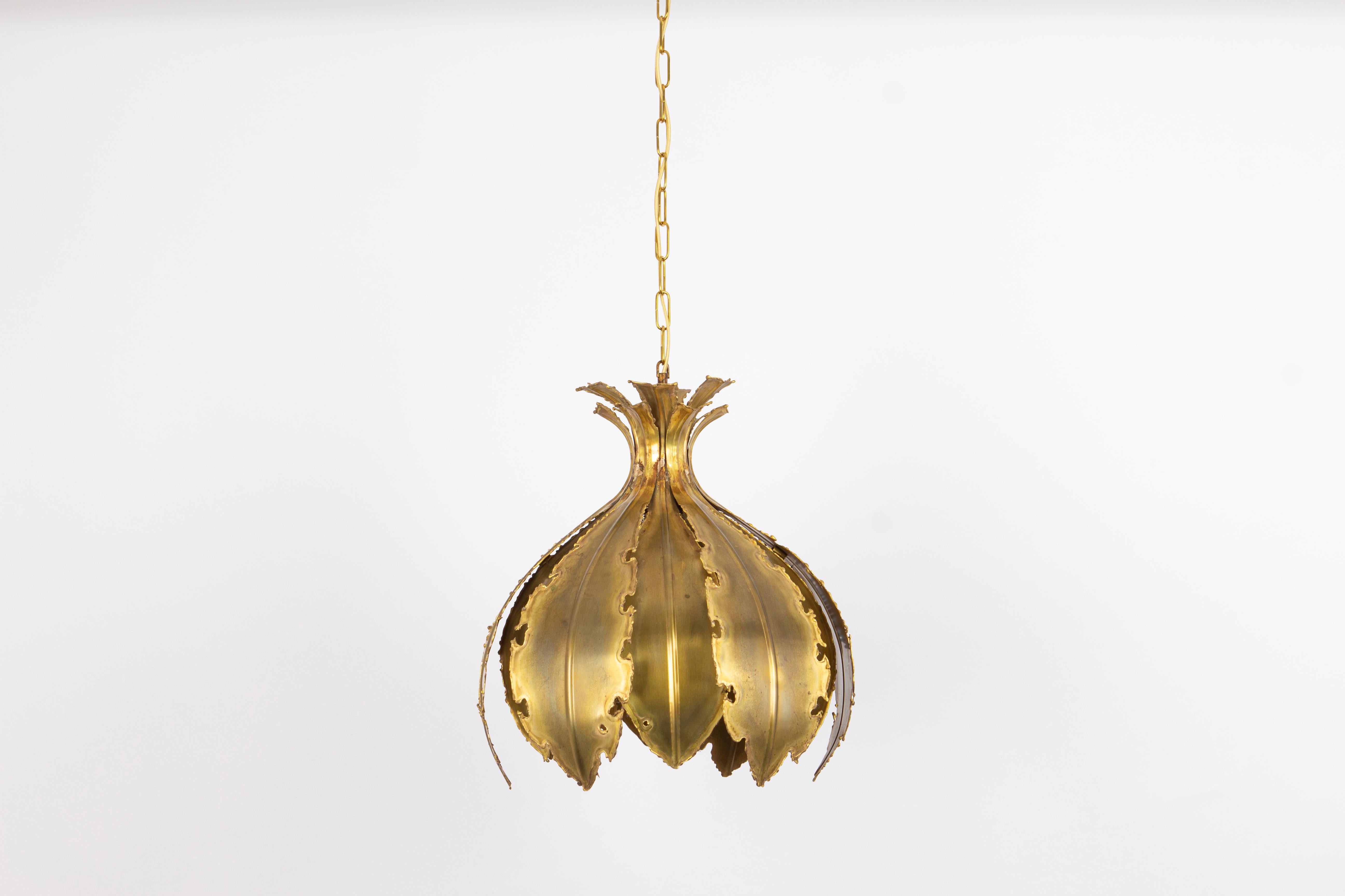 Mid-Century Modern 1 of 5 Stunning Brass Pendants designed svend Aage Holm Sørensen, Denmark, 1960s For Sale