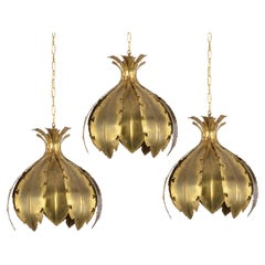 1 of 5 Stunning Brass Pendants designed svend Aage Holm Sørensen, Denmark, 1960s (pendentifs en laiton)