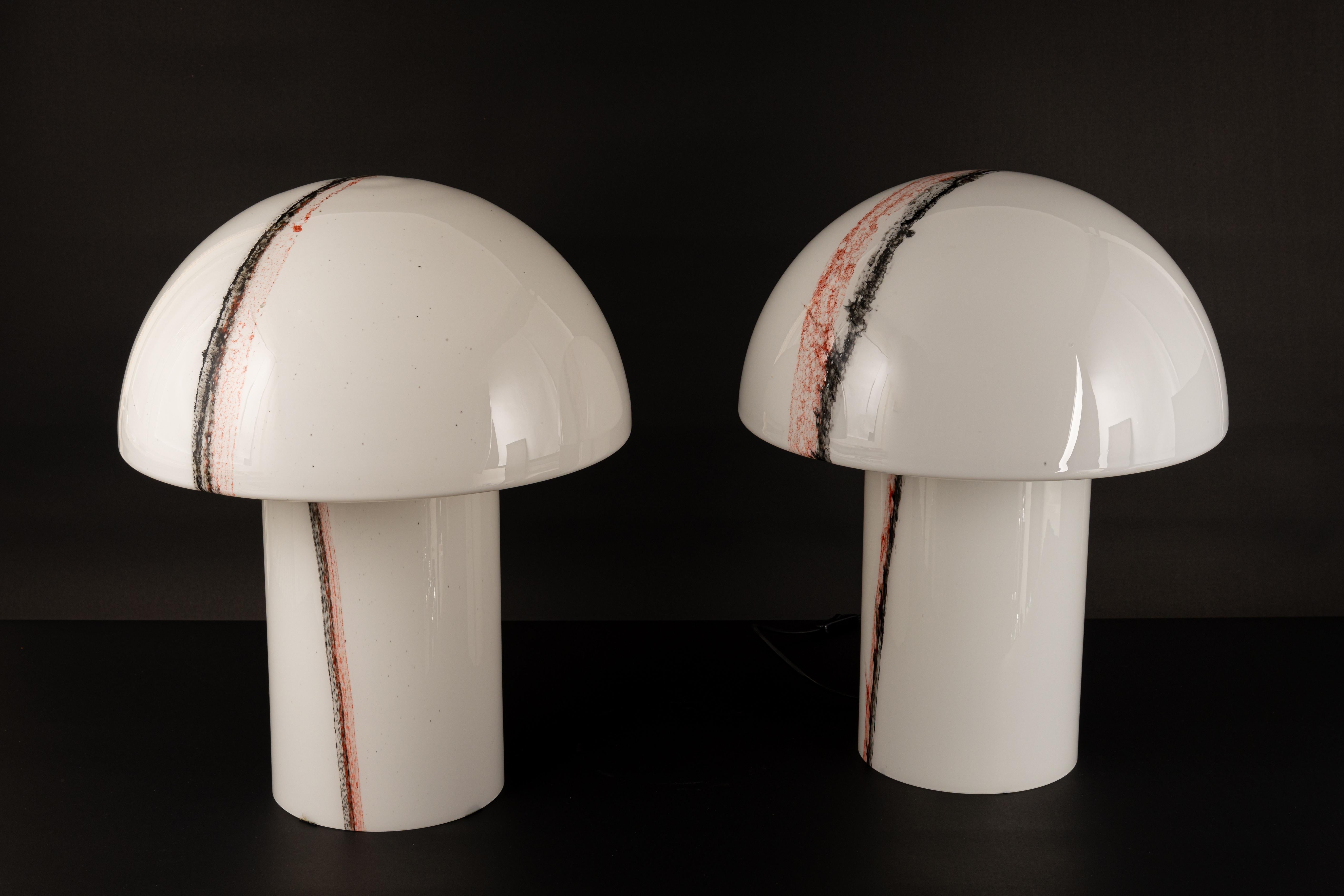 Opal 1 of 3 Stunning Extra Large Glass Table Lamps by Peil & Putzler, Germany, 1970s For Sale