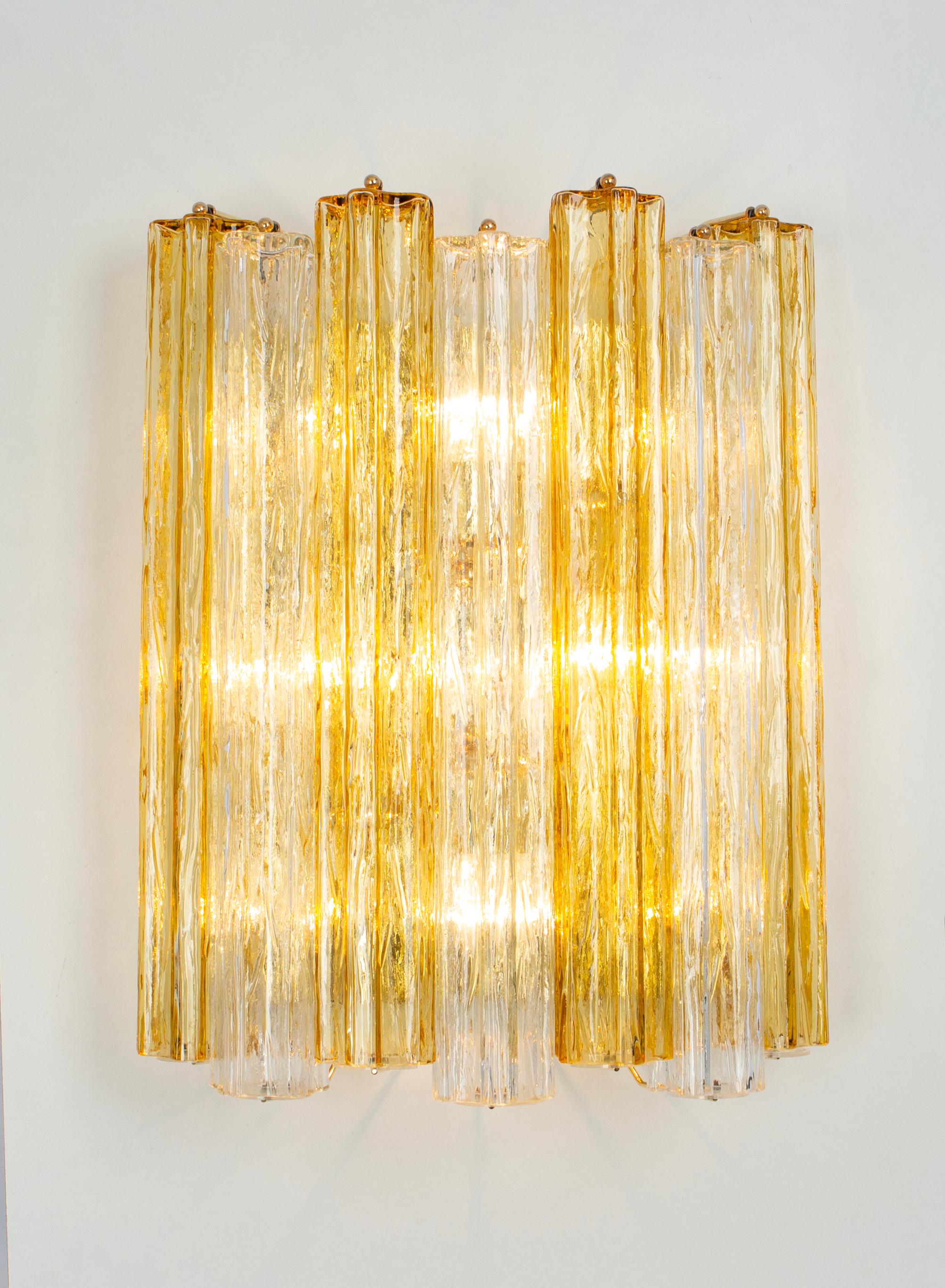 Mid-Century Modern 1 of 6 Stunning Large Kalmar Sconces Tronchi Wall Lights Kalmar, Austria, 1970s For Sale