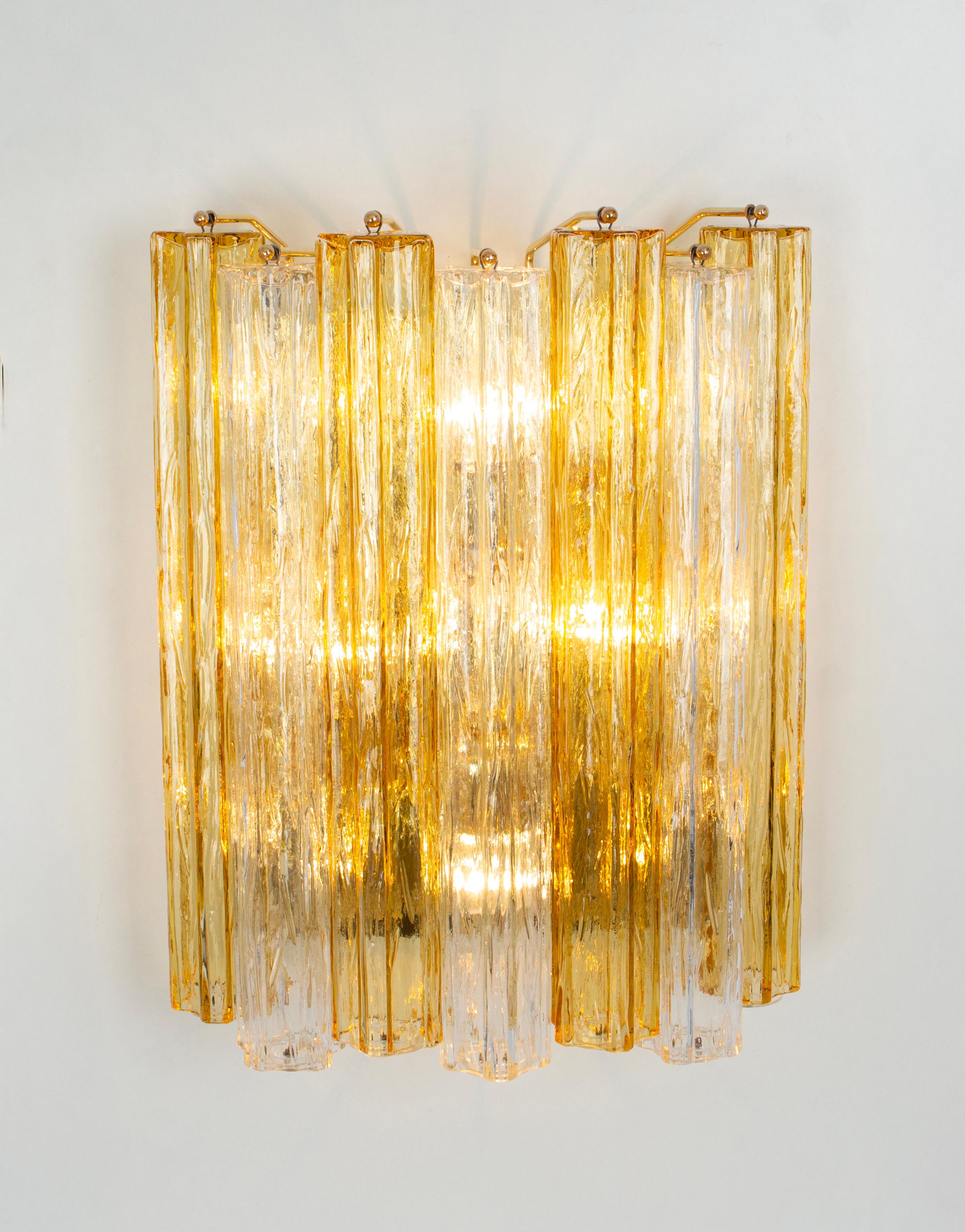 Metal 1 of 6 Stunning Large Kalmar Sconces Tronchi Wall Lights Kalmar, Austria, 1970s For Sale