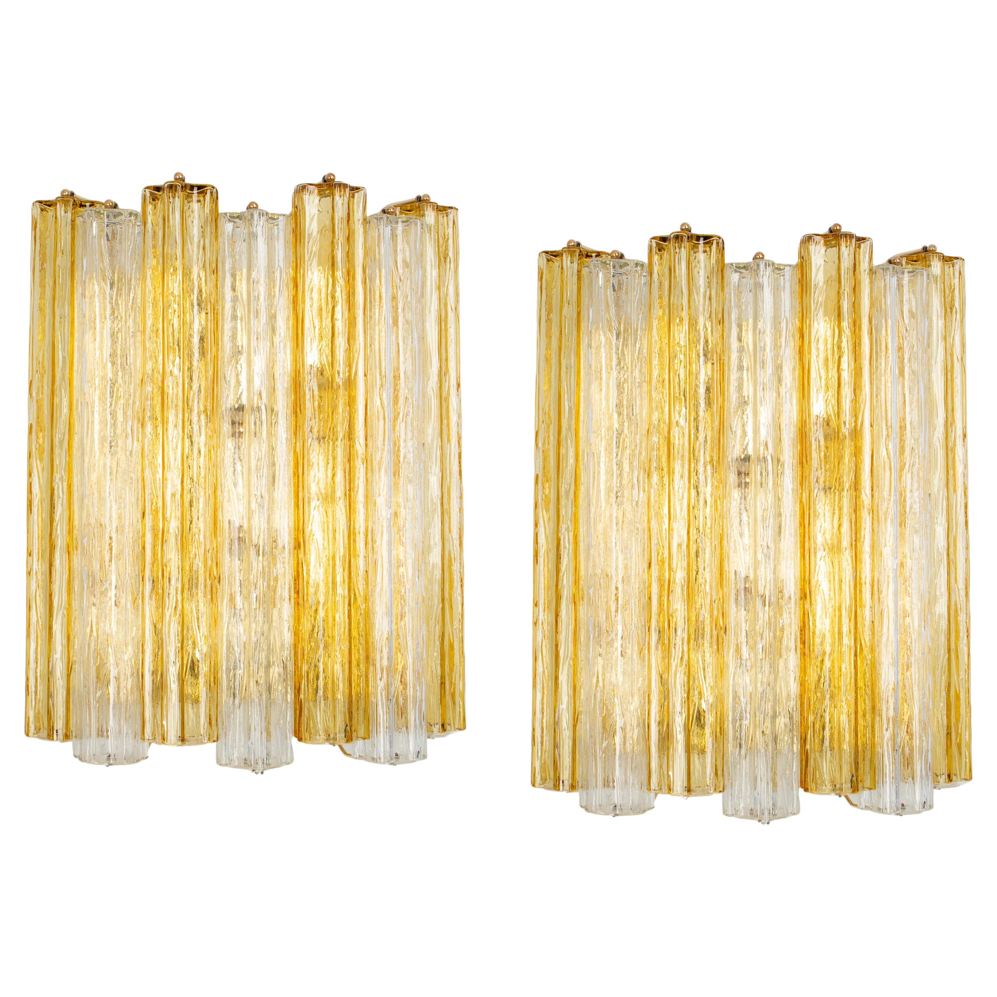 1 of 6 Stunning Large Kalmar Sconces Tronchi Wall Lights Kalmar, Austria, 1970s For Sale