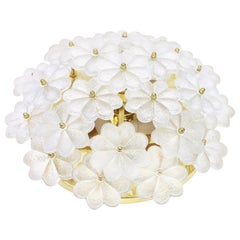 1 of 3 Stunning Murano Glass Flower Wall Light by Ernst Palme, Germany, 1970s