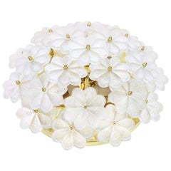1 of 3 Stunning Murano Glass Flower Wall Light by Ernst Palme, Germany, 1970s