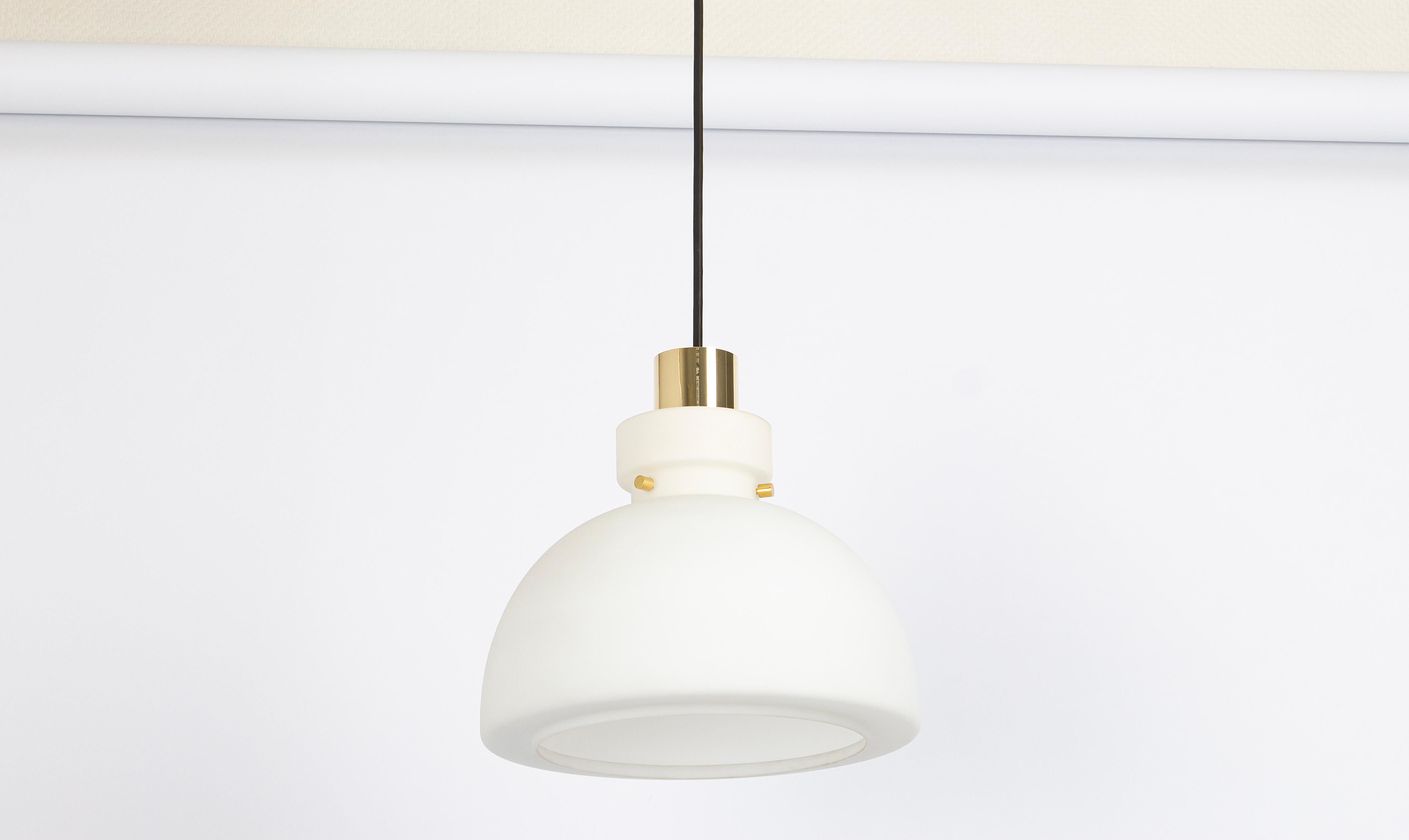 1 of 3 Stunning Opal Glass Pendants by Limburg, Germany, 1970s For Sale 1