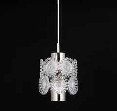 1 of 3 Stunning Petite Floral Chrome Sputnik Pendant lights, Germany, 1960s