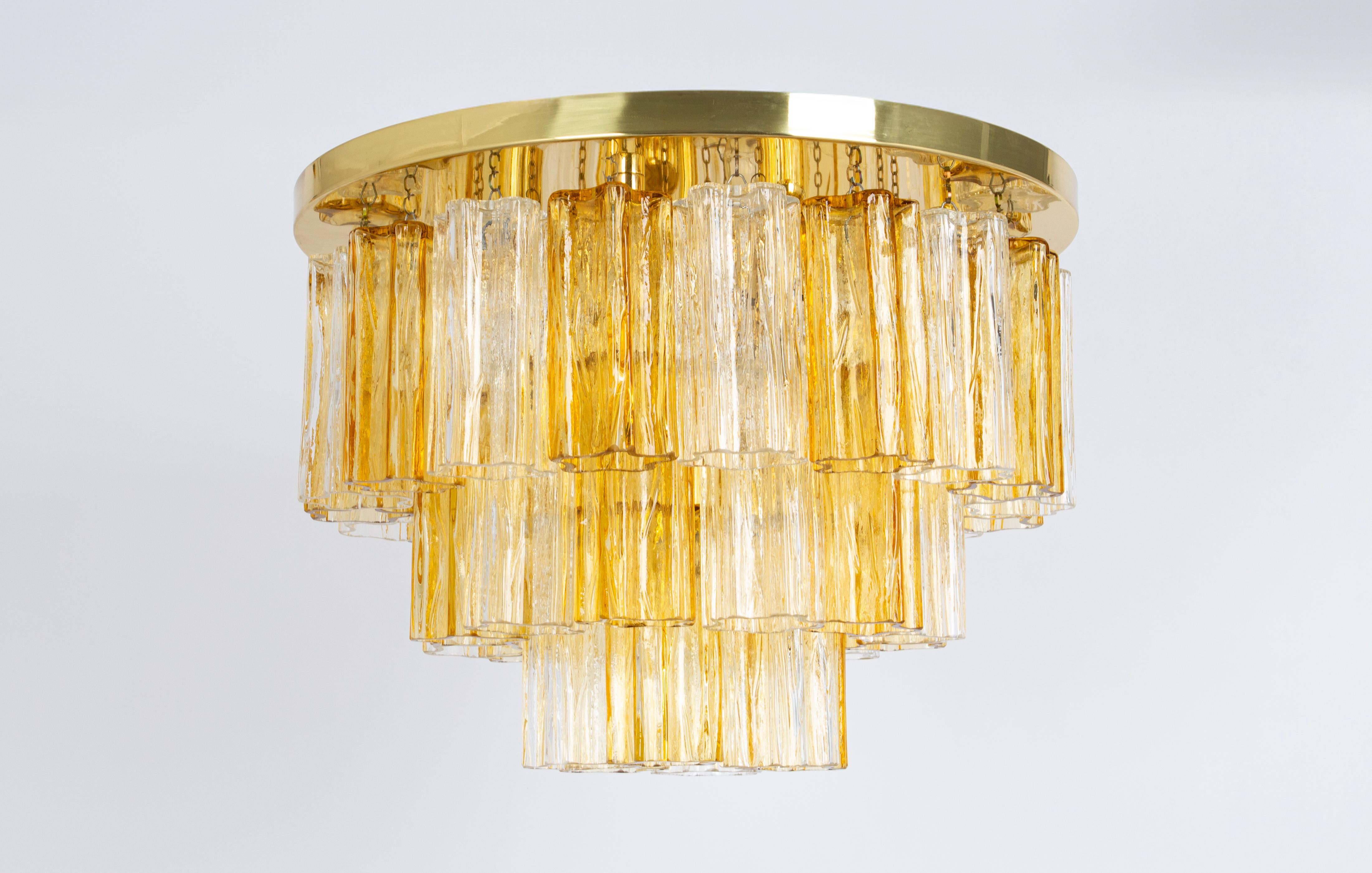 1 des 3 lampes encastrées Tronchi Murano Kalmar, Autriche, années 1960 en vente 3
