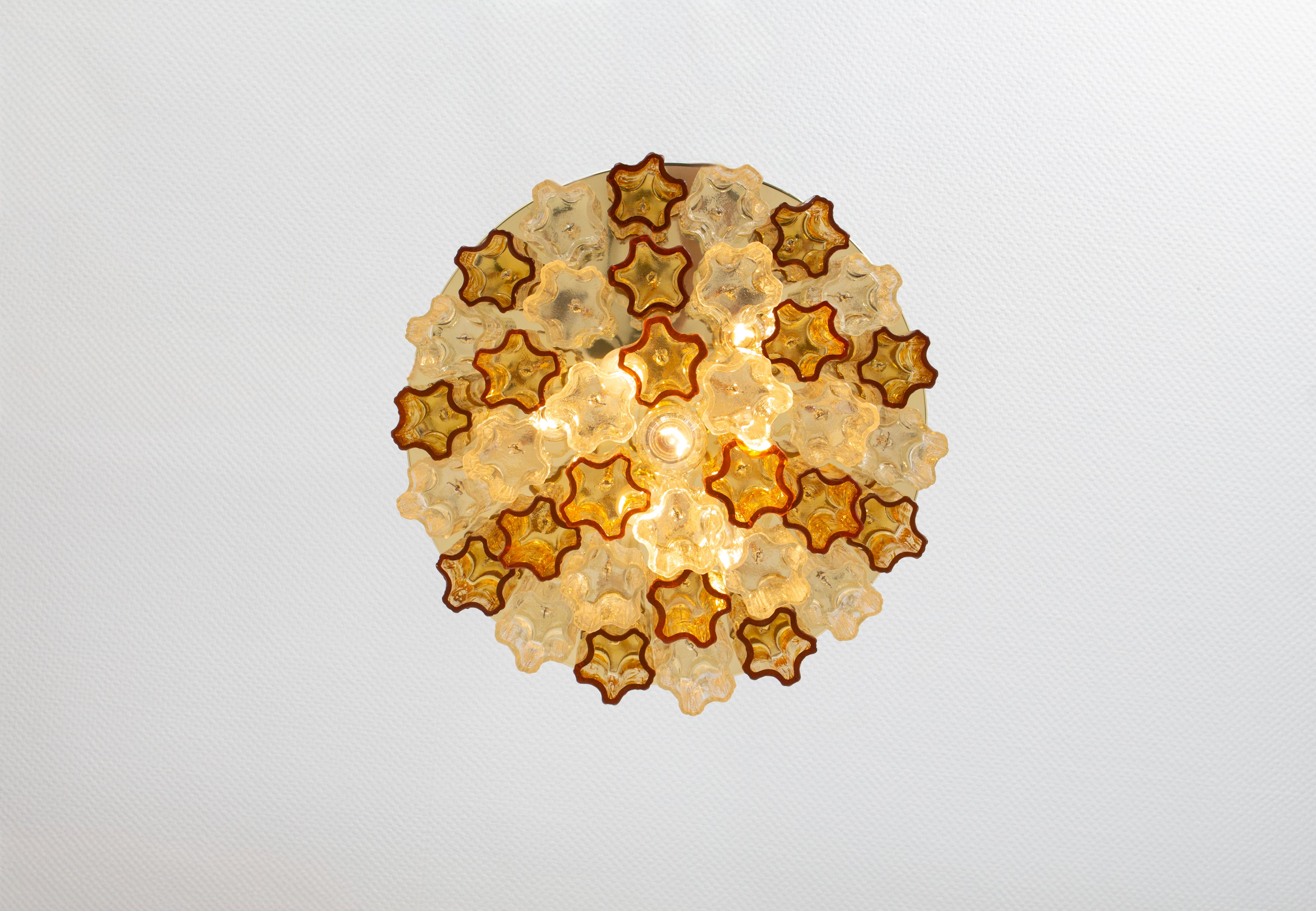 1 des 3 lampes encastrées Tronchi Murano Kalmar, Autriche, années 1960 Bon état - En vente à Aachen, NRW