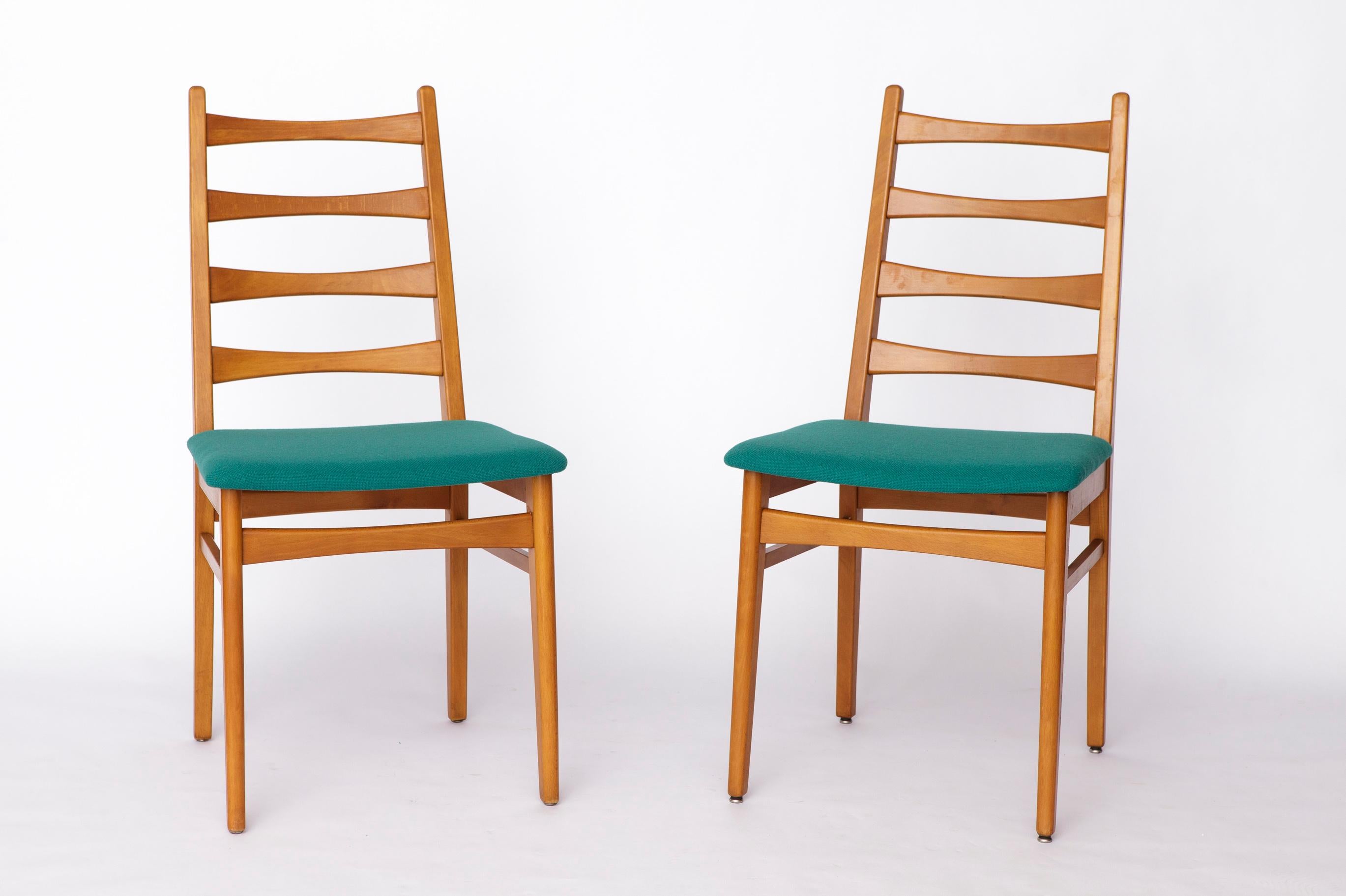 1 von 3 Vintage 1960er/70er Jahre Esszimmerstuhl, Deutscher Mid-Century Modern Stuhl (Buchenholz) im Angebot