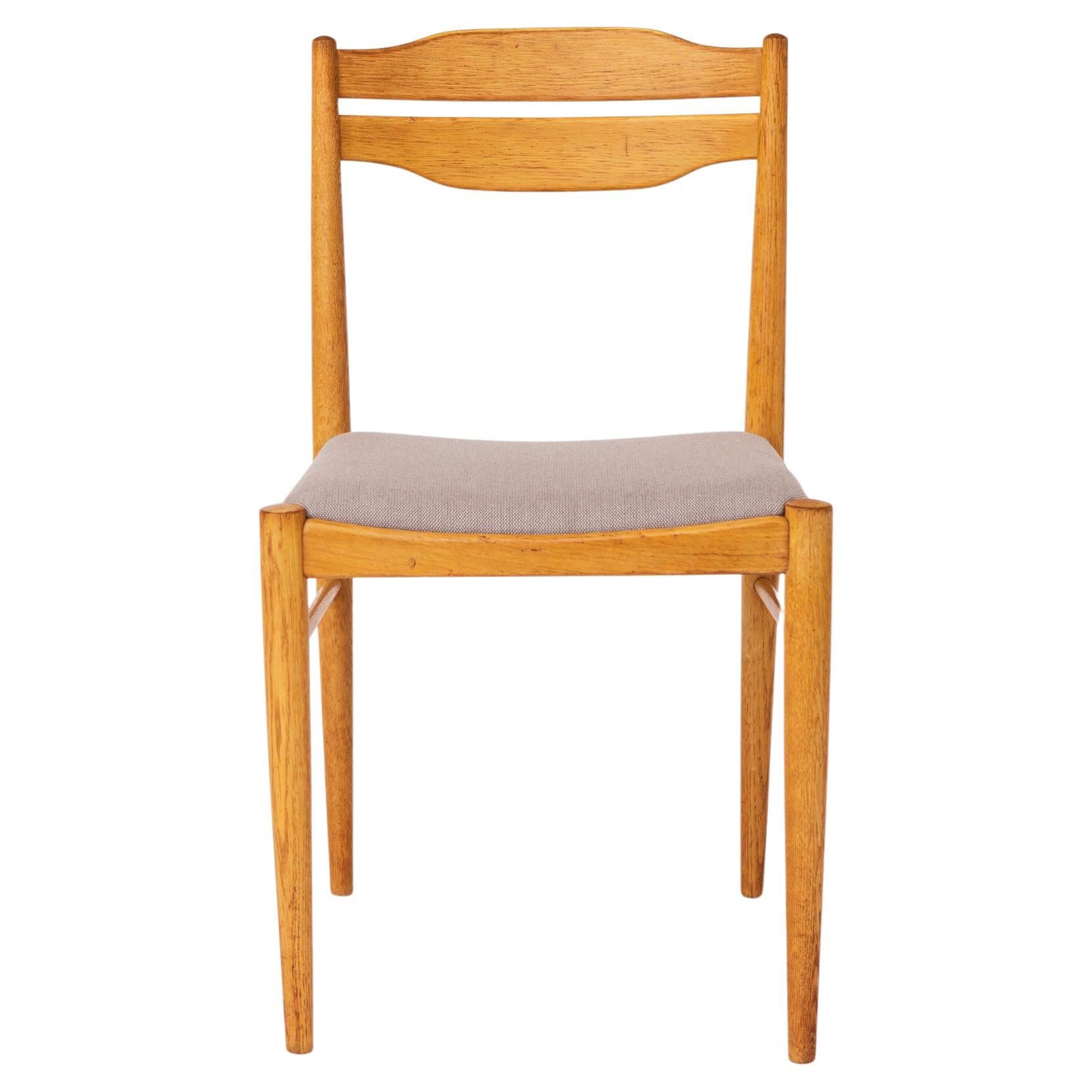 1 of 3 Vintage Beechwood Chair, 1970s, Germany, Upholstered, Set of 3 Available For Sale