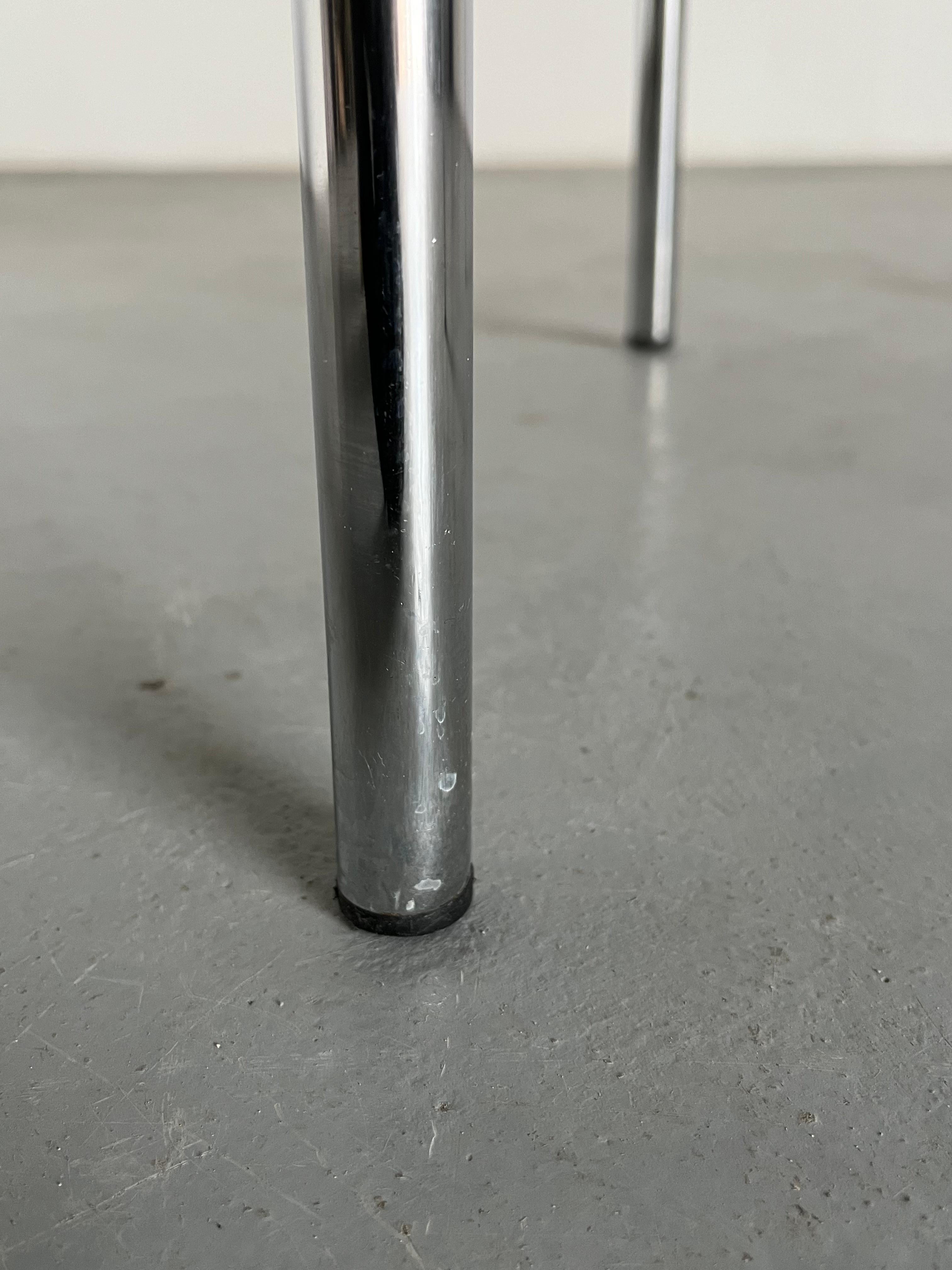 Sillas Vintage Italianas Bauhaus de Acero Tubular Cromado y Terciopelo Verde, Años 80 en venta 7