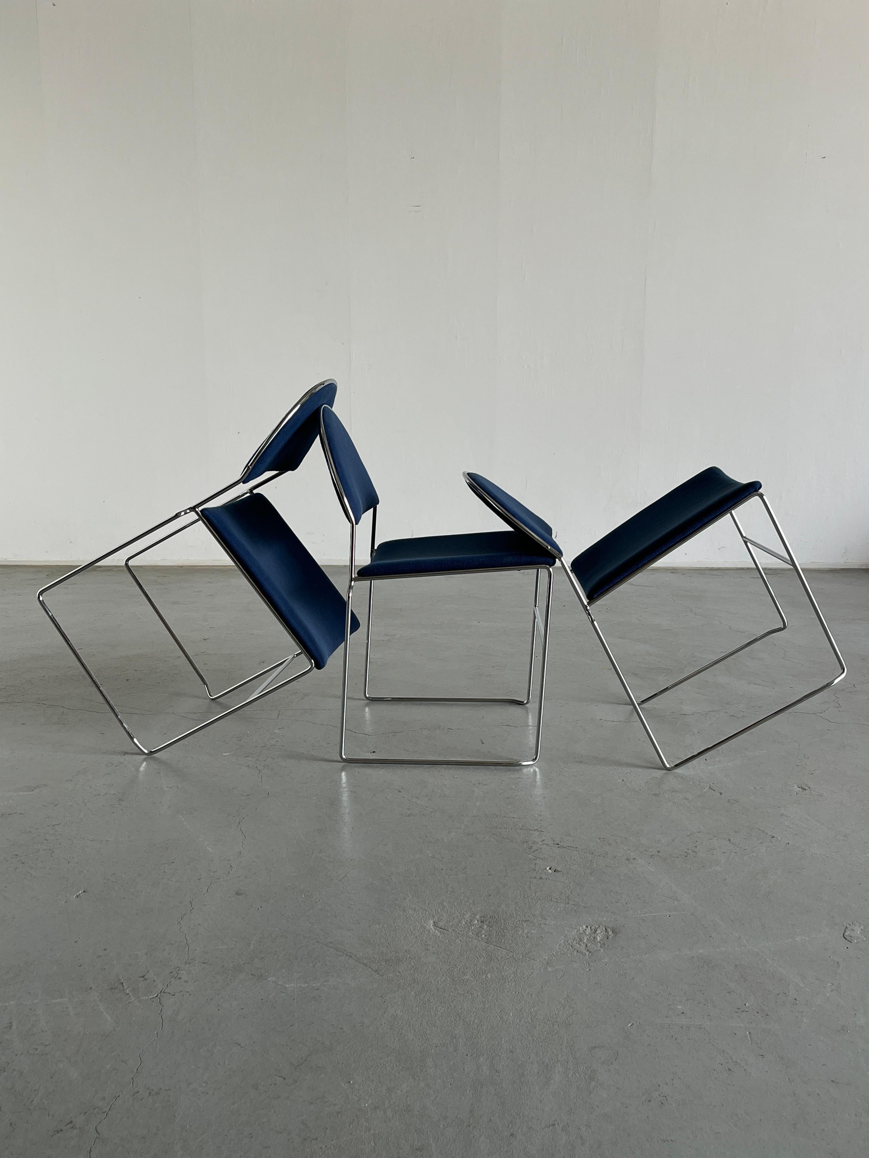 1 de 3 Sillas apilables vintage italianas cromadas de Superstudio Design Team en Bueno Estado en Zagreb, HR