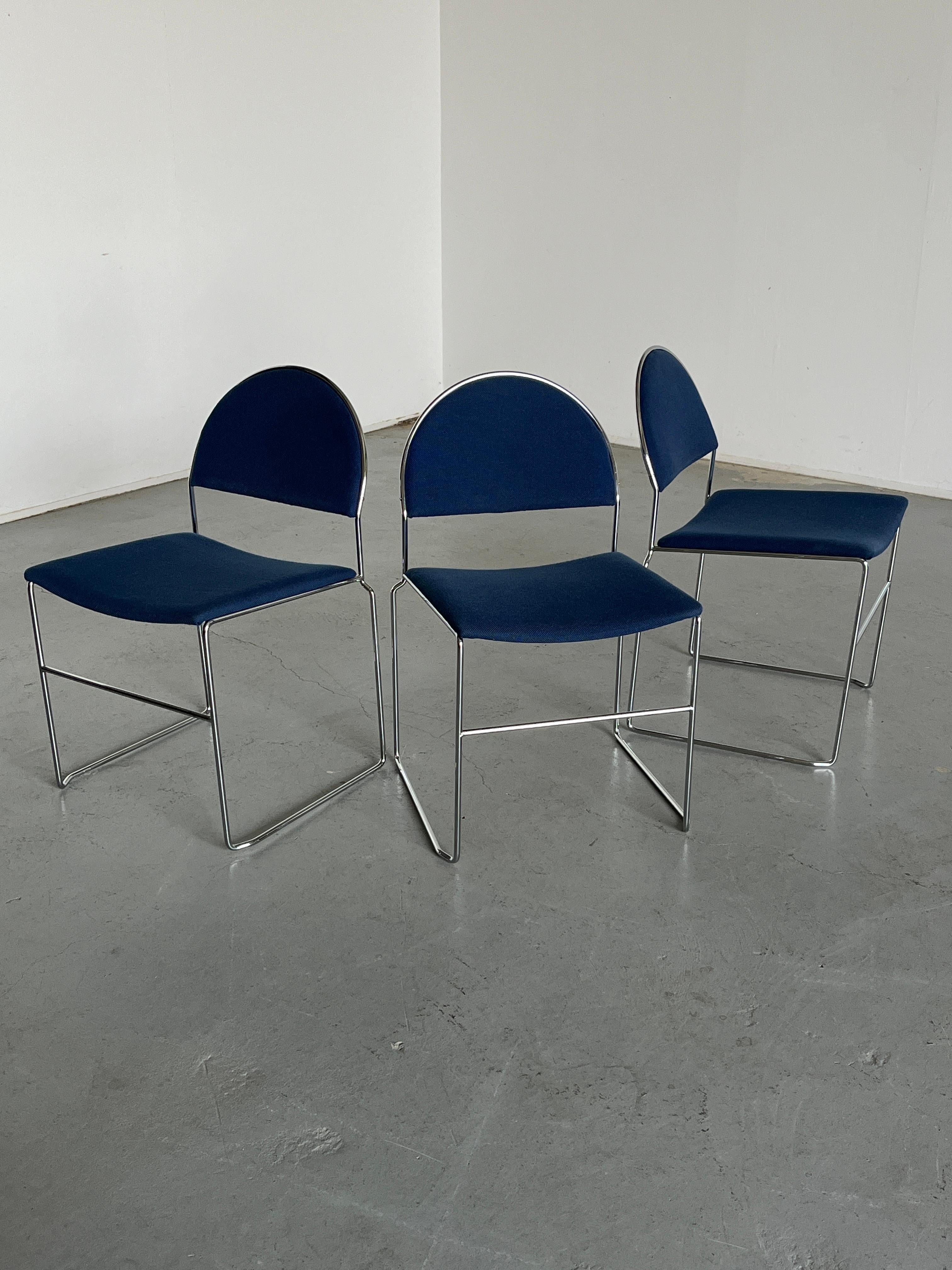 1 de 3 Sillas apilables vintage italianas cromadas de Superstudio Design Team Acero