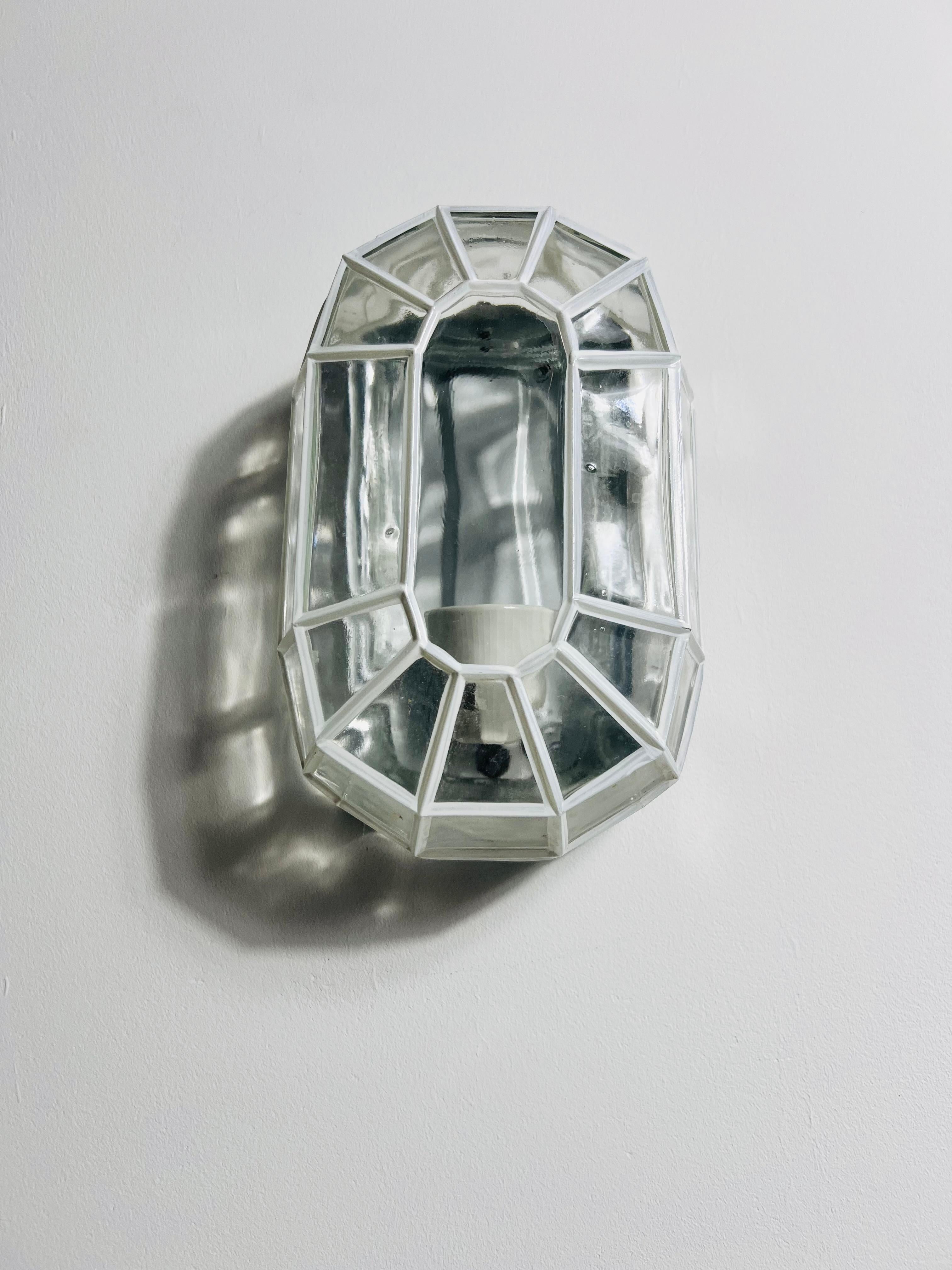 Mid-Century Modern 1 of 3 Wall Lamps by Glashütte Limburg, Germany, 1960s For Sale