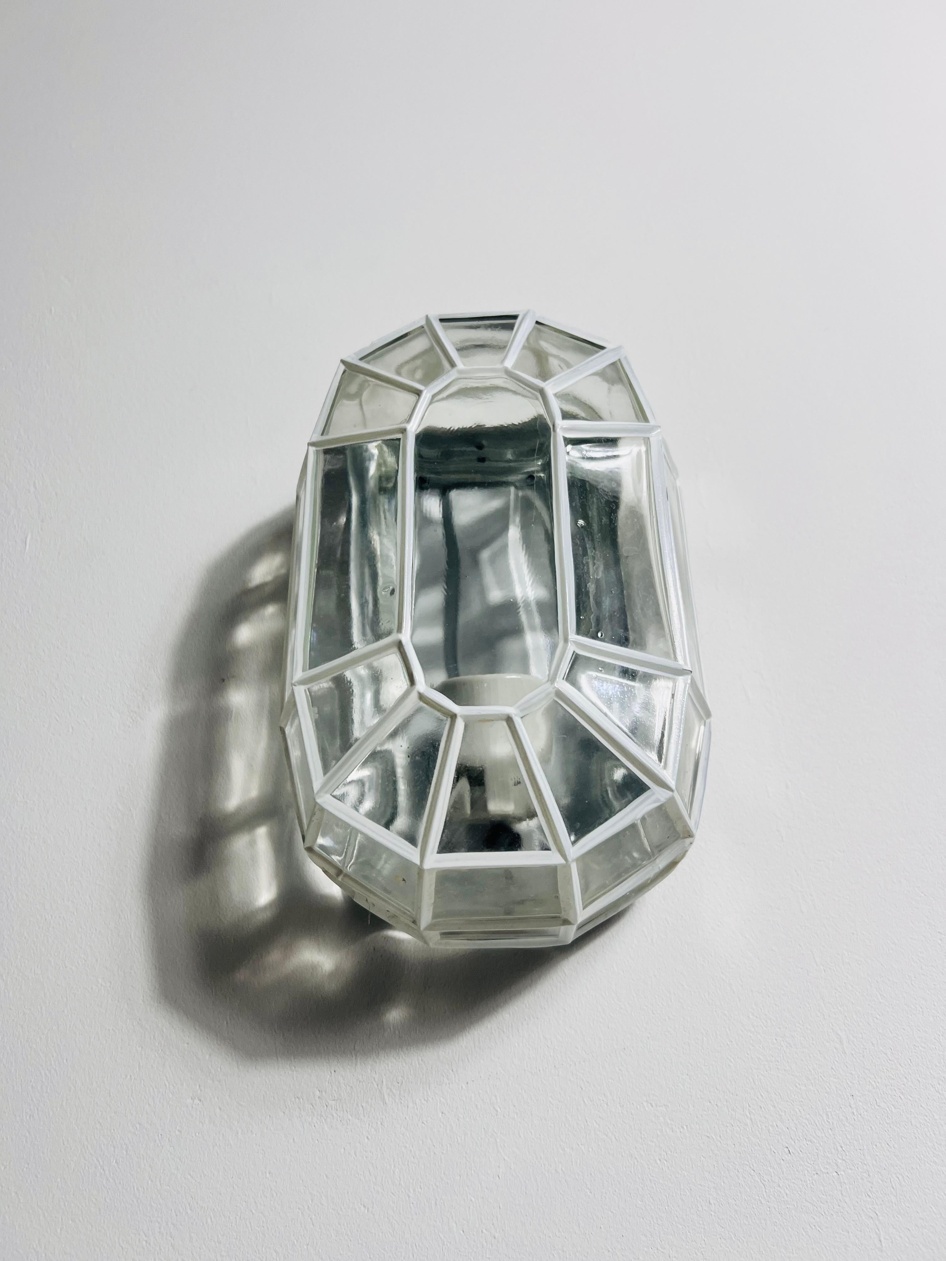 Mid-20th Century 1 of 3 Wall Lamps by Glashütte Limburg, Germany, 1960s For Sale