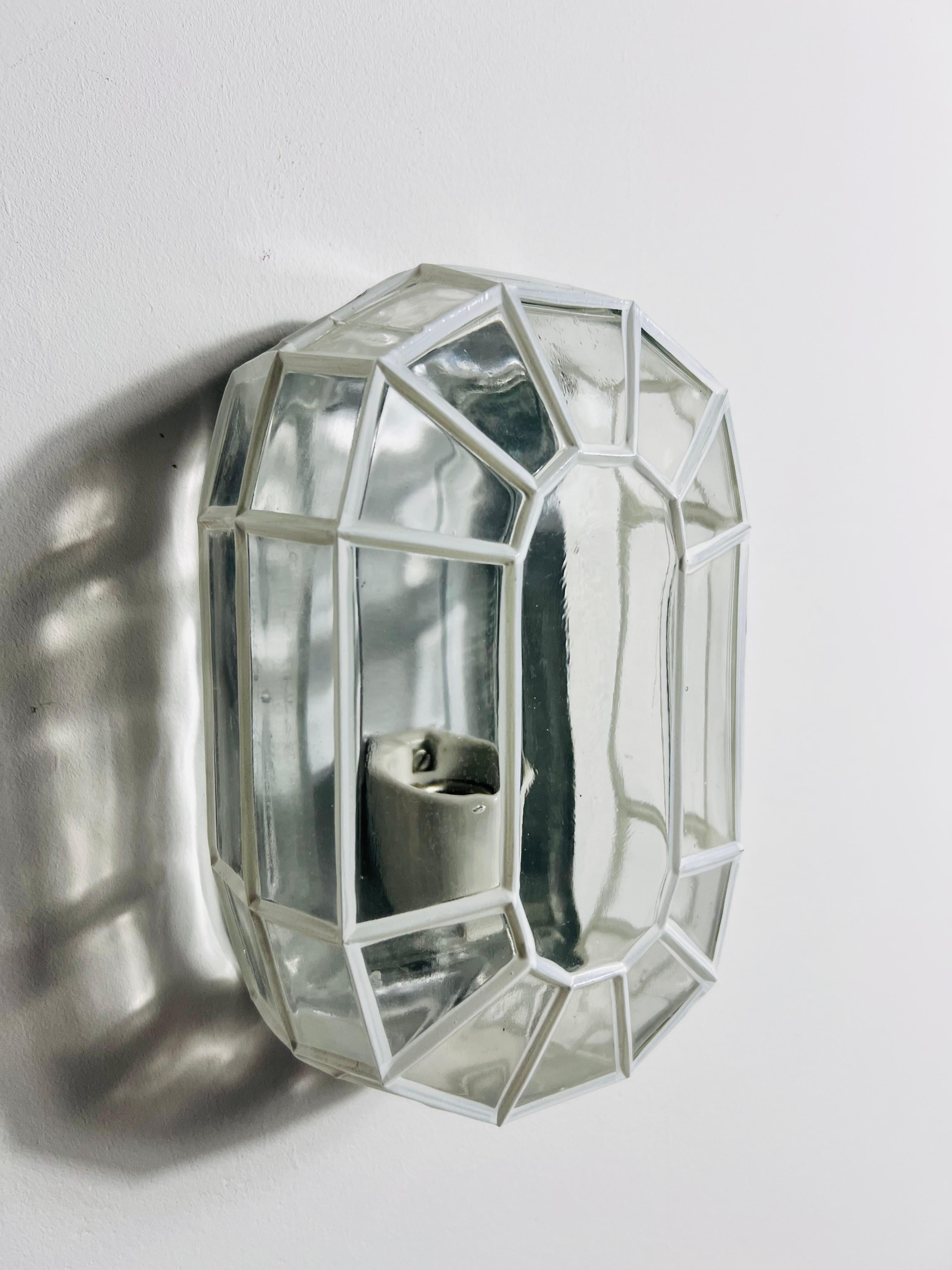 Metal 1 of 3 Wall Lamps by Glashütte Limburg, Germany, 1960s For Sale