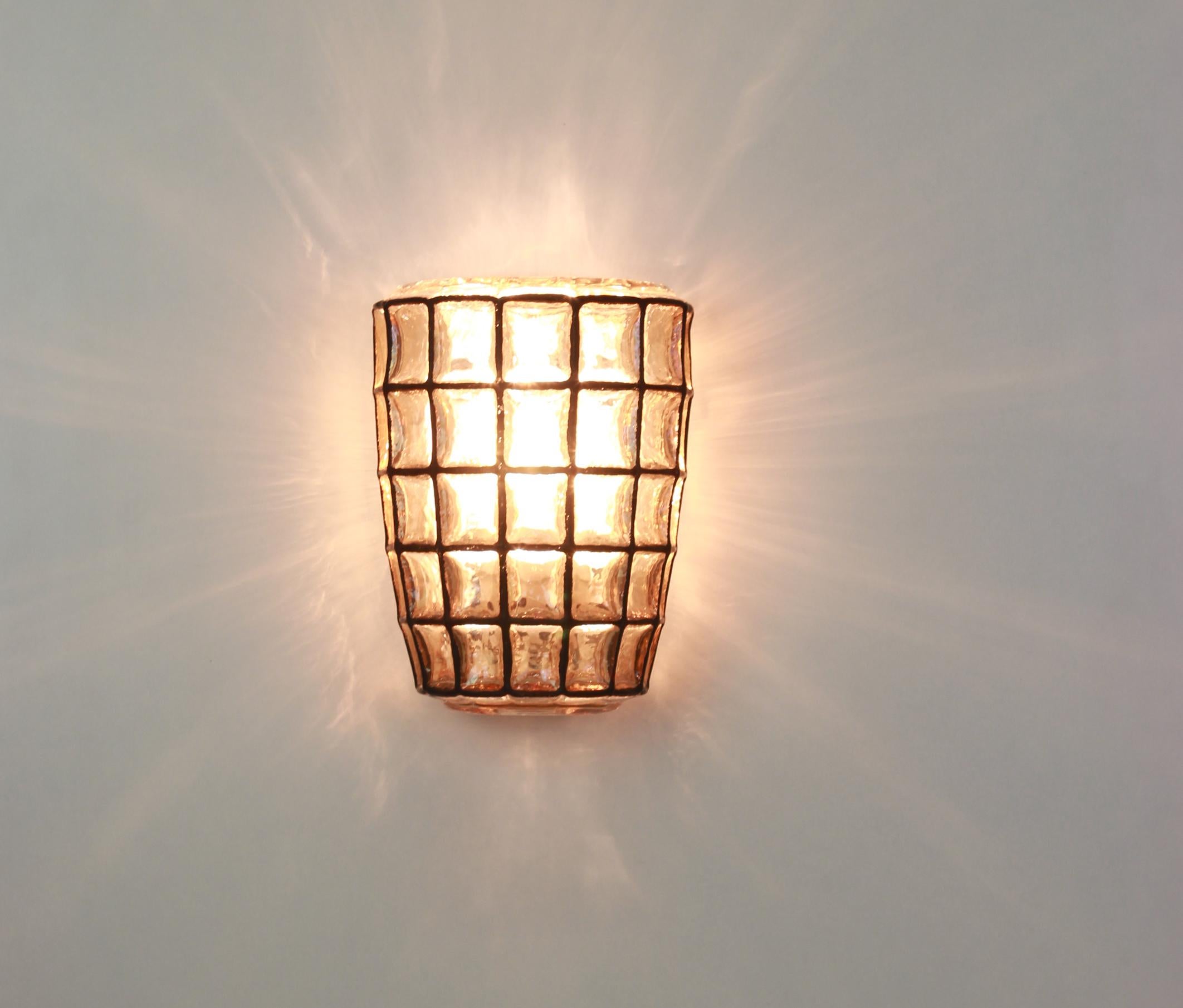 Wall Lights Sconces Iron Glass by Limburg, Germany, 1960s 3