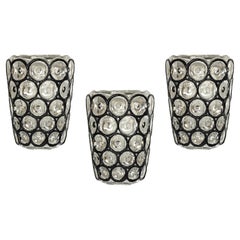 1 of 3 Wall Lights Sconces Iron Glass by Limburg, Germany, 1960s