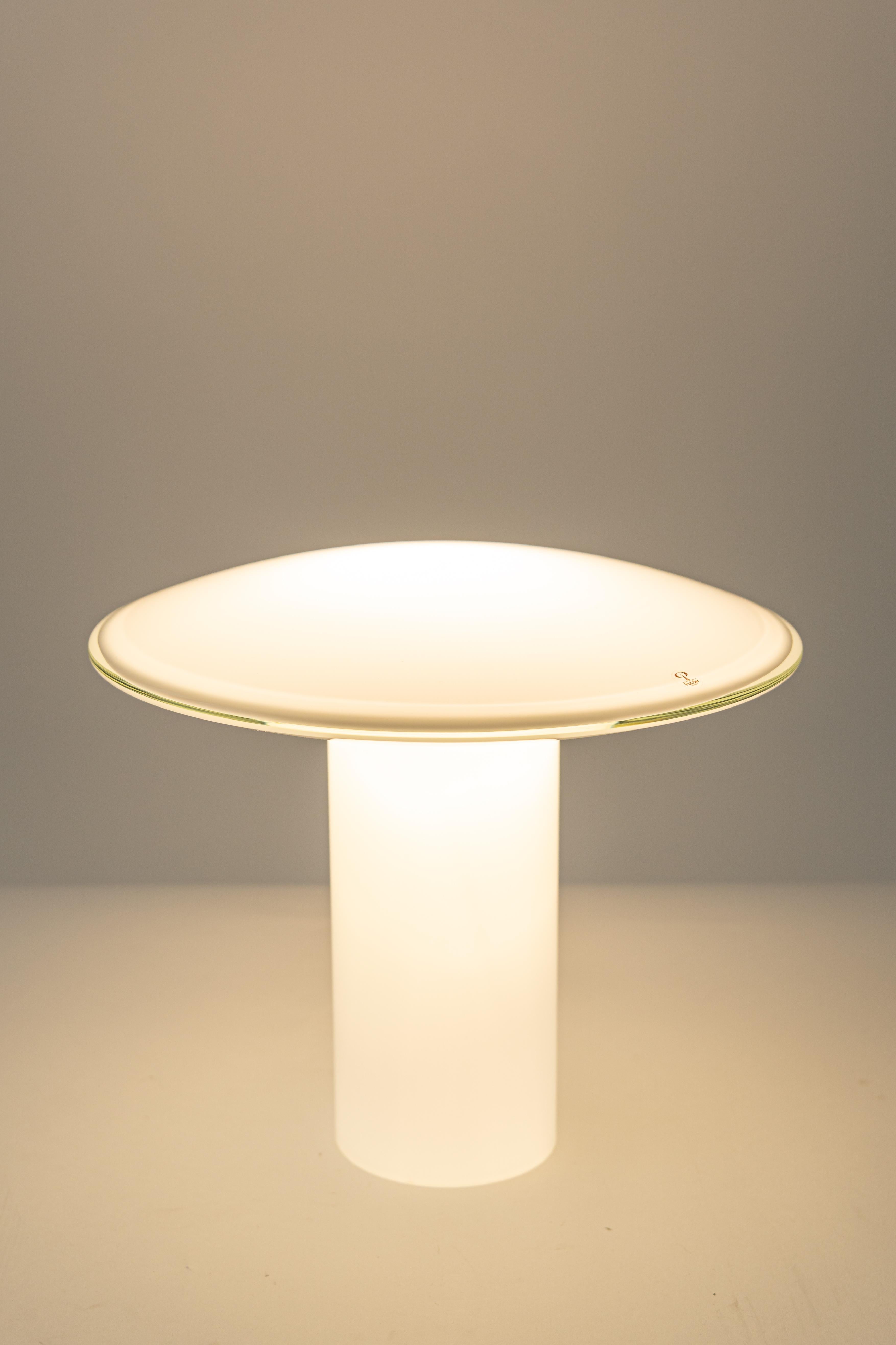1 of 3 Wonderful Glass Mushroom Table Lamps by Peill & Putzler, Germany, 1970s 3