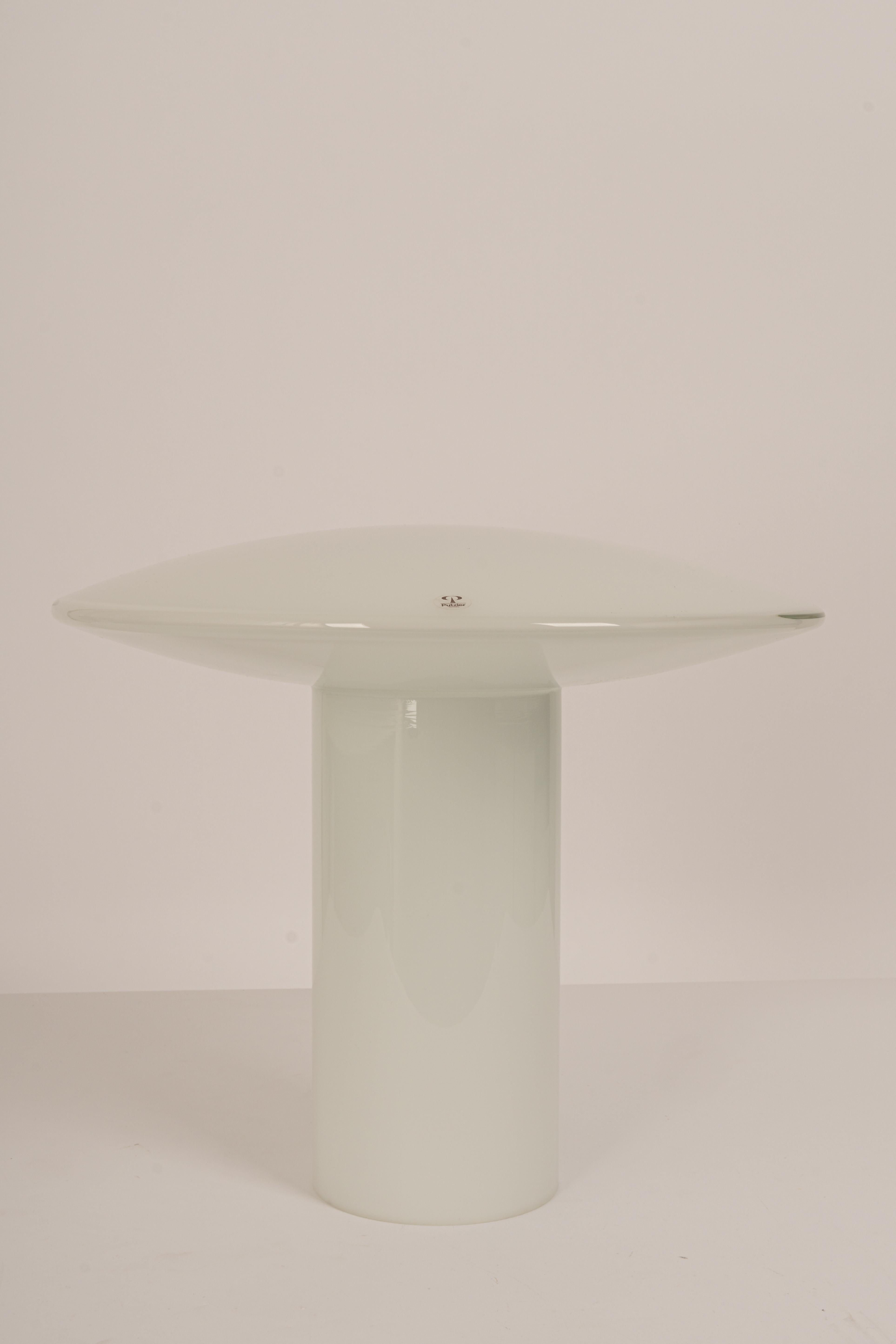 1 of 3 Wonderful Glass Mushroom Table Lamps by Peill & Putzler, Germany, 1970s 4