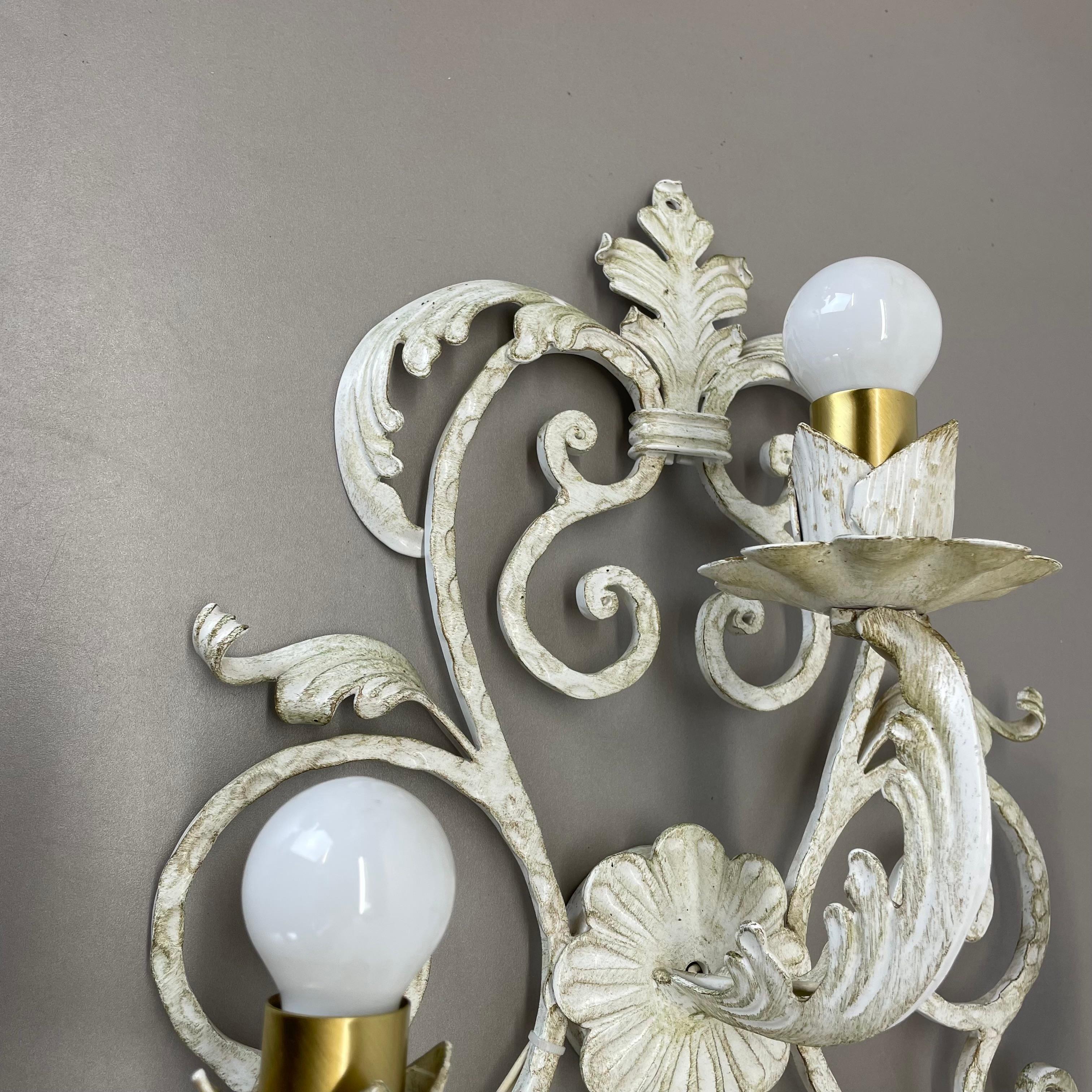 1 de 3 xxl 73cm blanco Metal Florentiner Teatro pared Light, Italia, 1970s en Bueno estado para la venta en Kirchlengern, DE