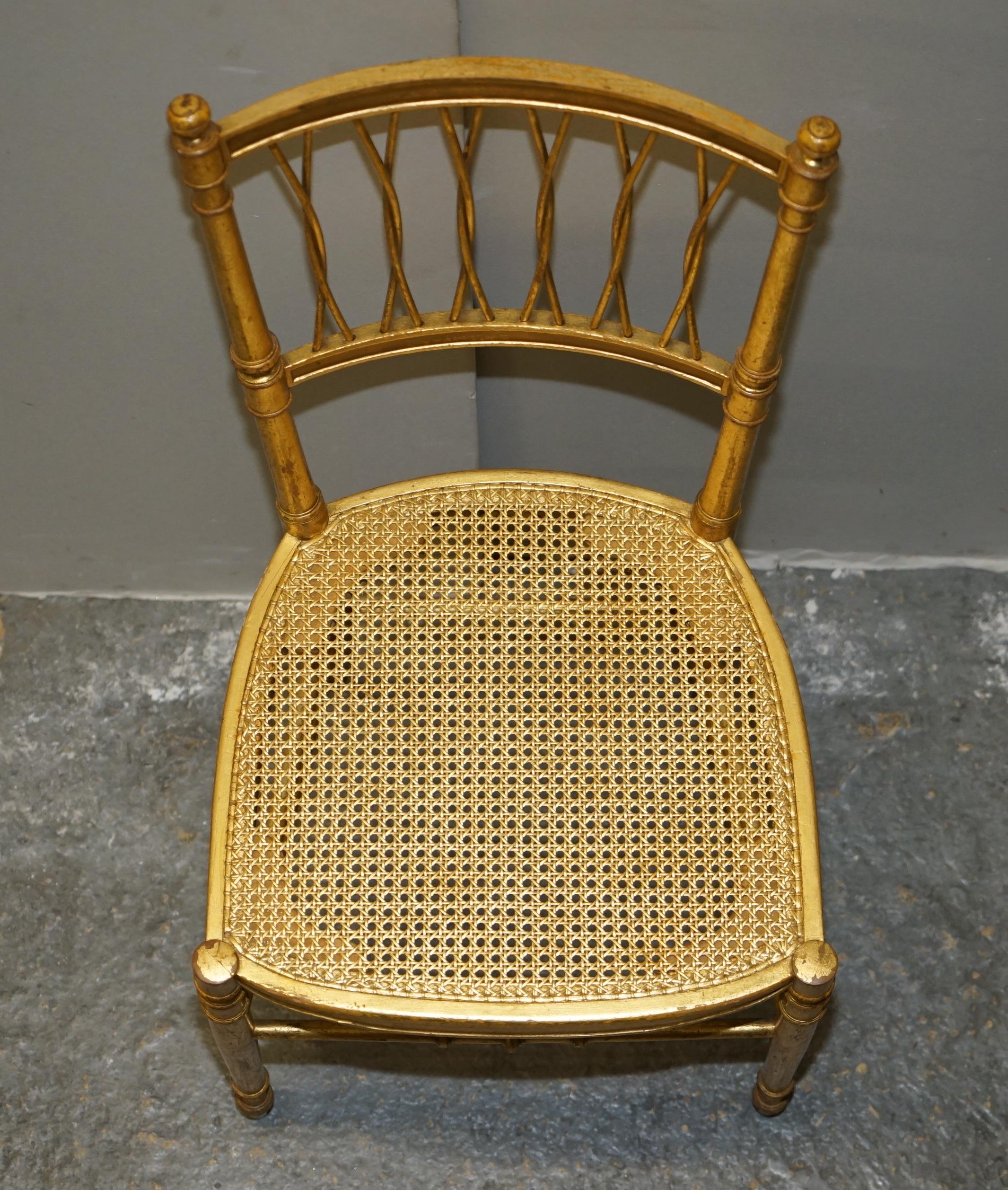 1 of 30 Antique Lady Diana's Family Spencer House Giltwood Bergere Banque Chairs For Sale 4