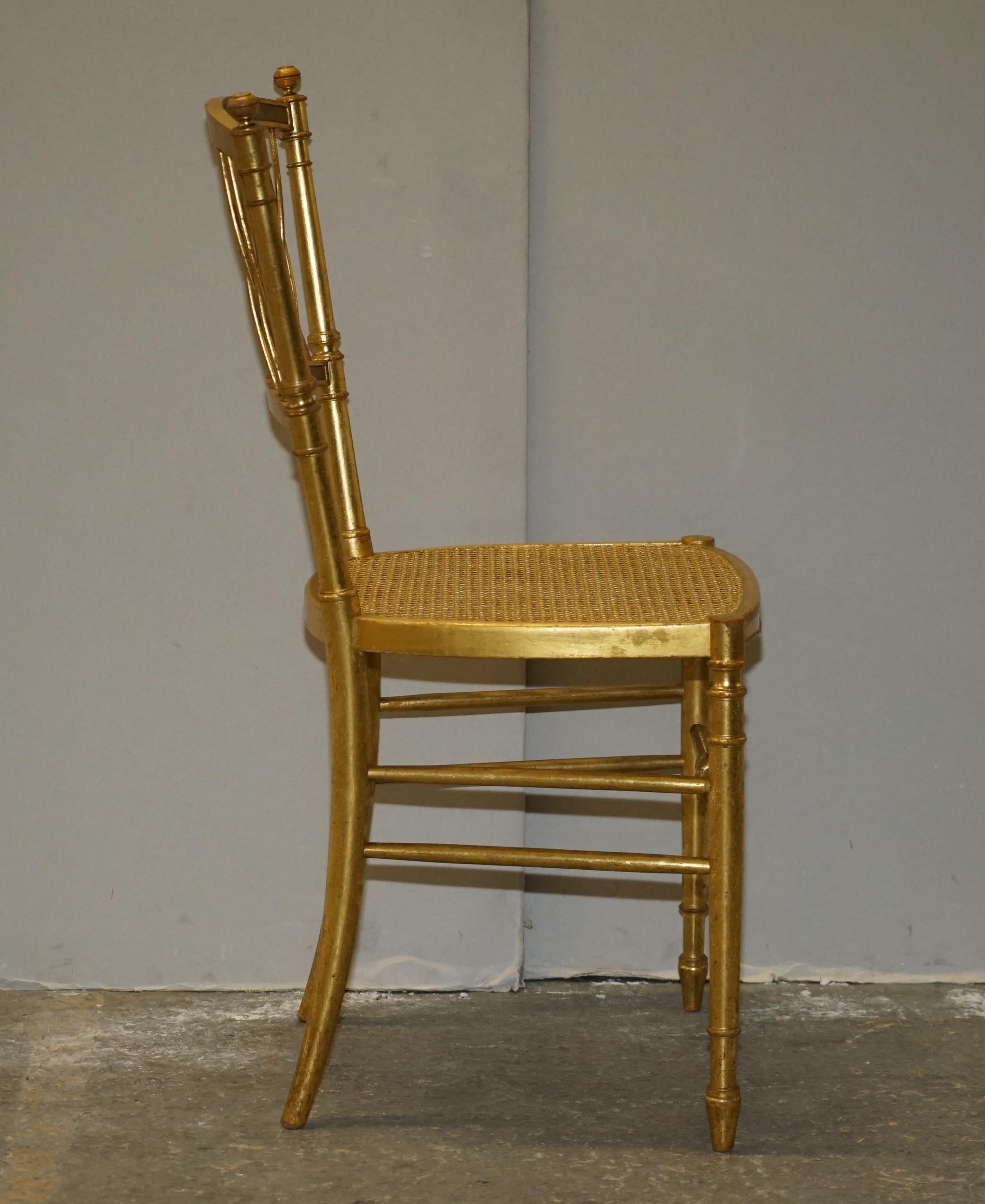 1 of 30 Antique Lady Diana's Family Spencer House Giltwood Bergere Banque Chairs For Sale 6