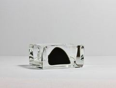 1 de 30 Cenedese Bol, plat ou cendrier rectangulaire en verre de Murano noir et transparent