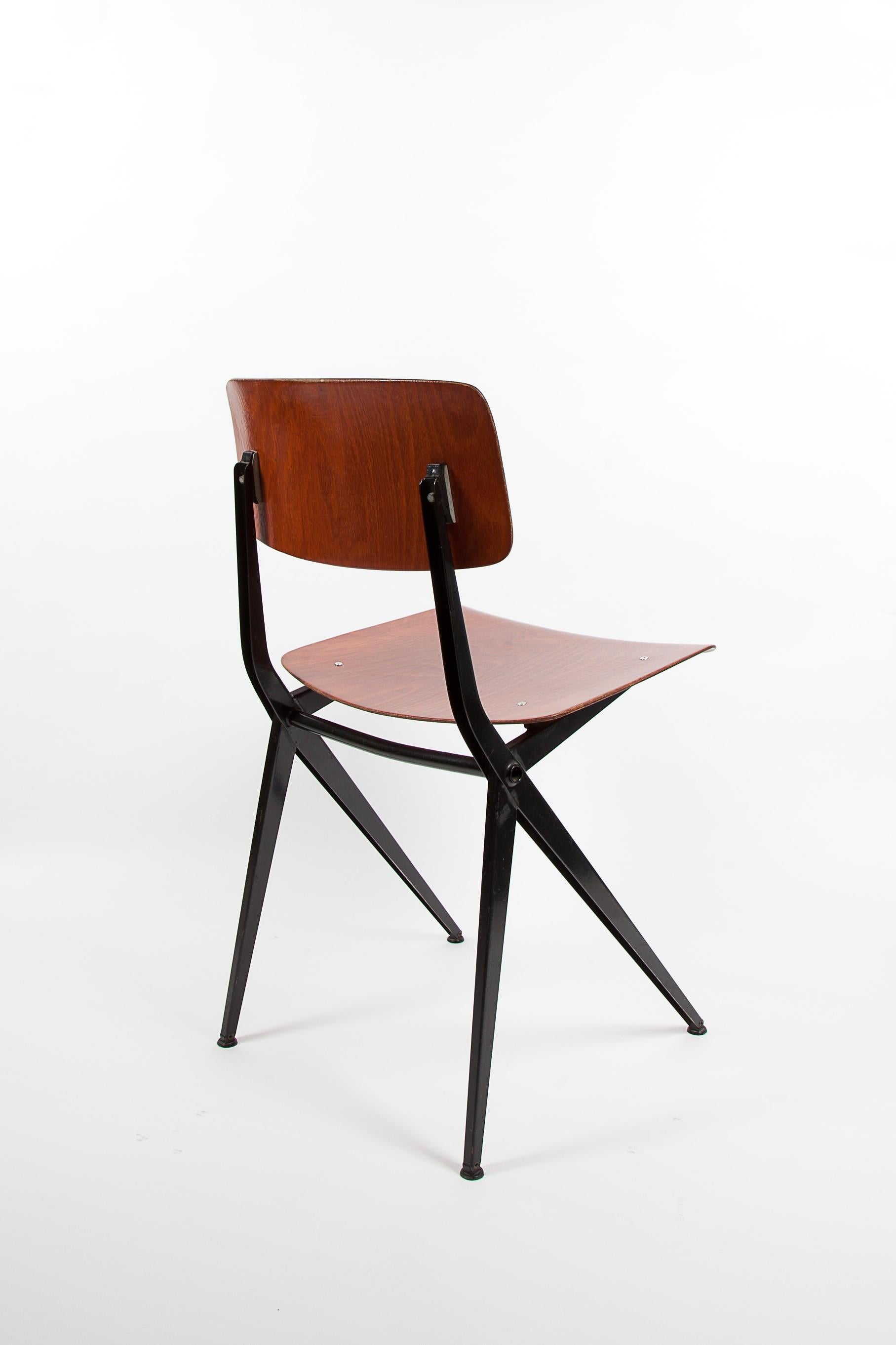 1 of 32 Dutch Marko Industrial Friso Kramer Design Dining Chairs Compass 1950 4