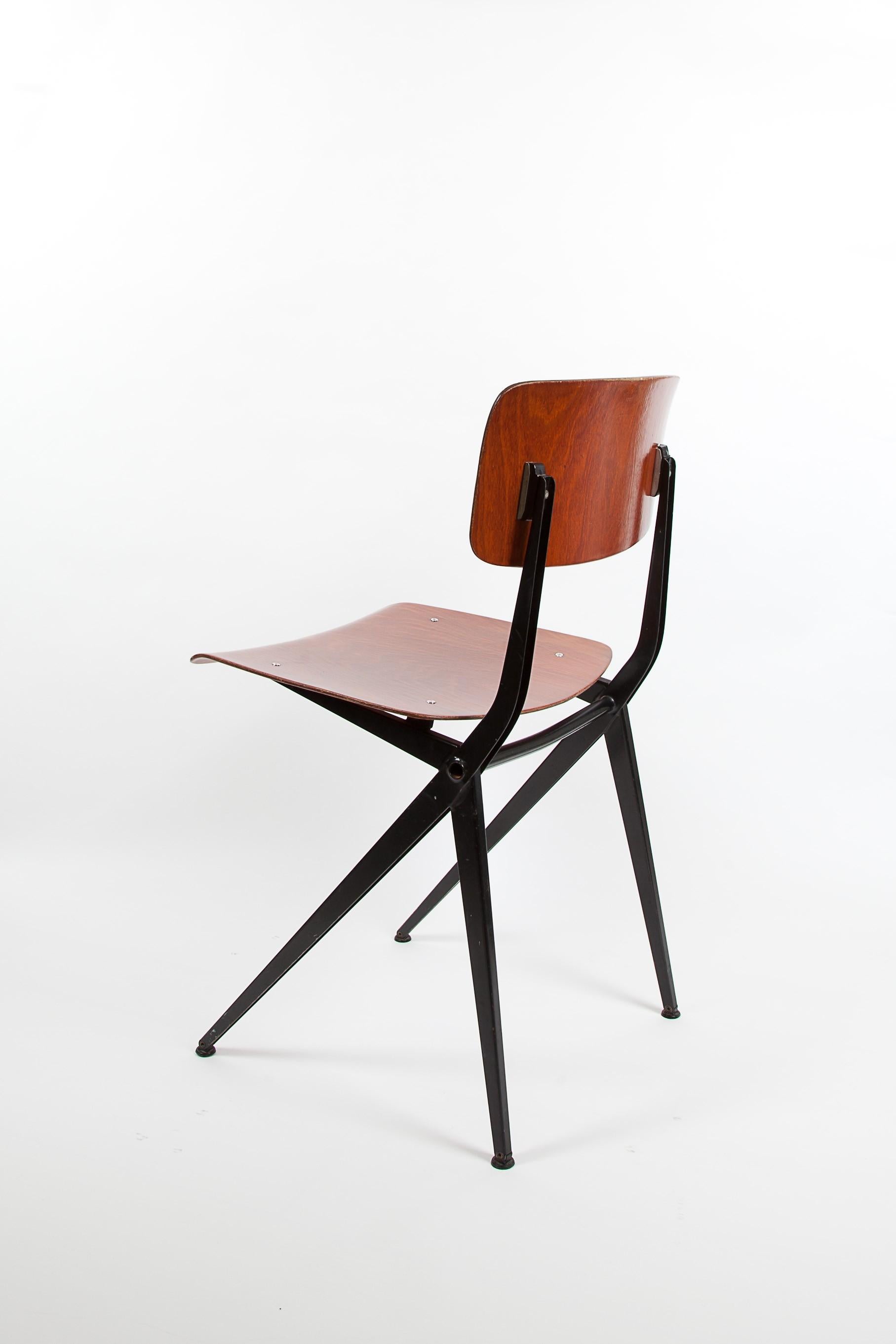 Mid-20th Century 1 of 32 Dutch Marko Industrial Friso Kramer Design Dining Chairs Compass 1950