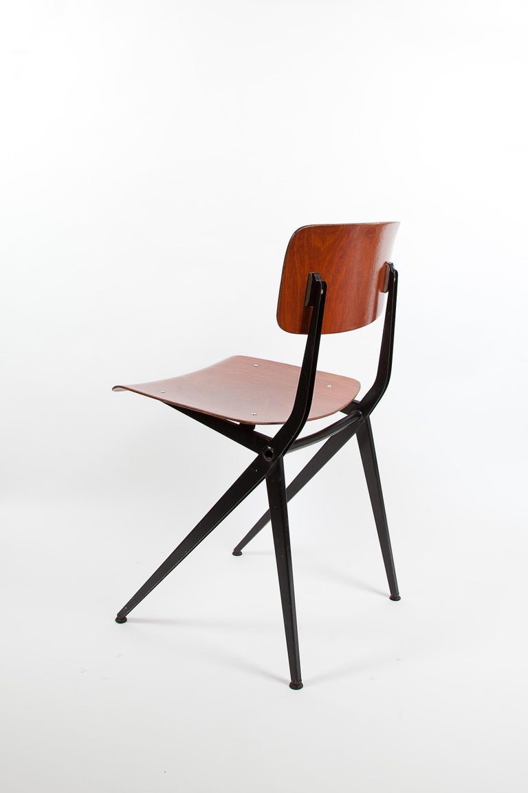 1 of 32 Dutch Marko Industrial Friso Kramer Design Dining Chairs Compass  1950 For Sale at 1stDibs