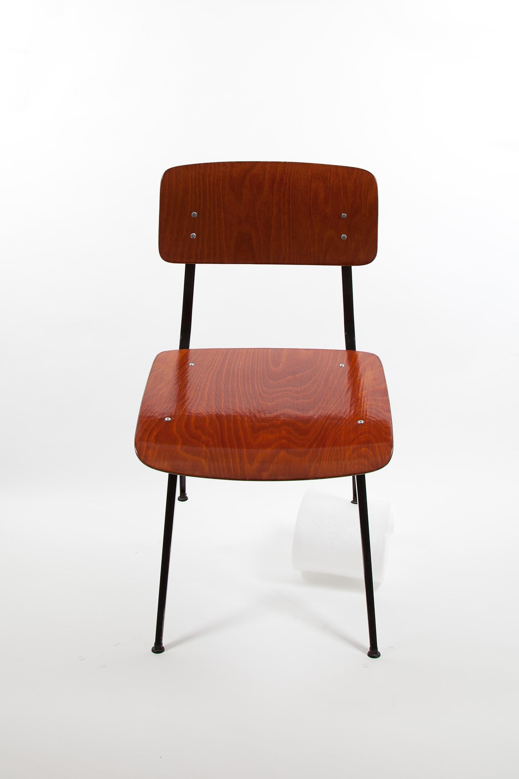 Metal 1 of 32 Dutch Marko Industrial Friso Kramer Design Dining Chairs Compass 1950