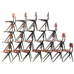 1 of 32 Dutch Marko Industrial Friso Kramer Design Dining Chairs Compass 1950