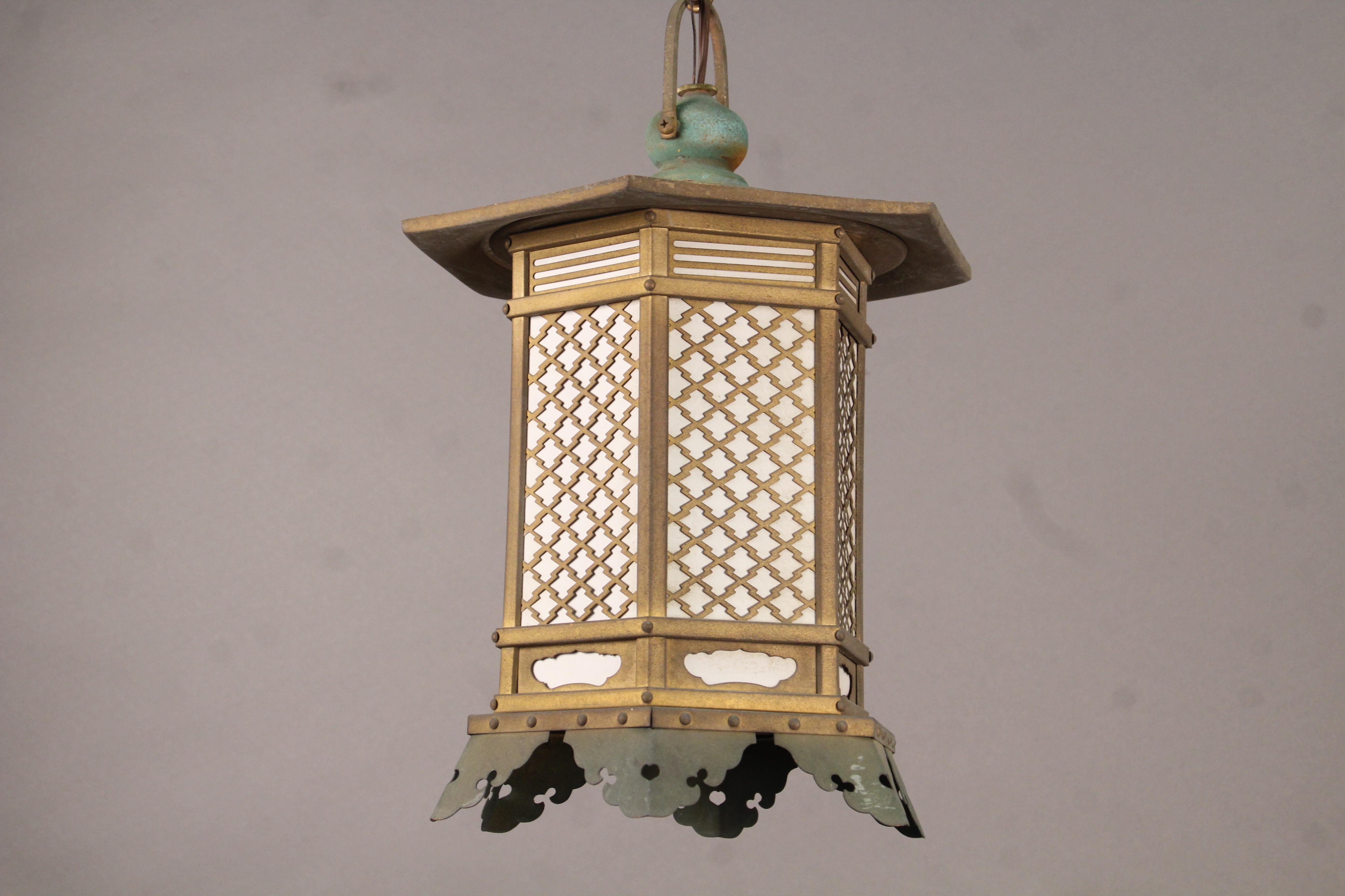 1 of 4 Antique Arts & Crafts Mission Elegant Japanese Lantern (Nordamerikanisch)