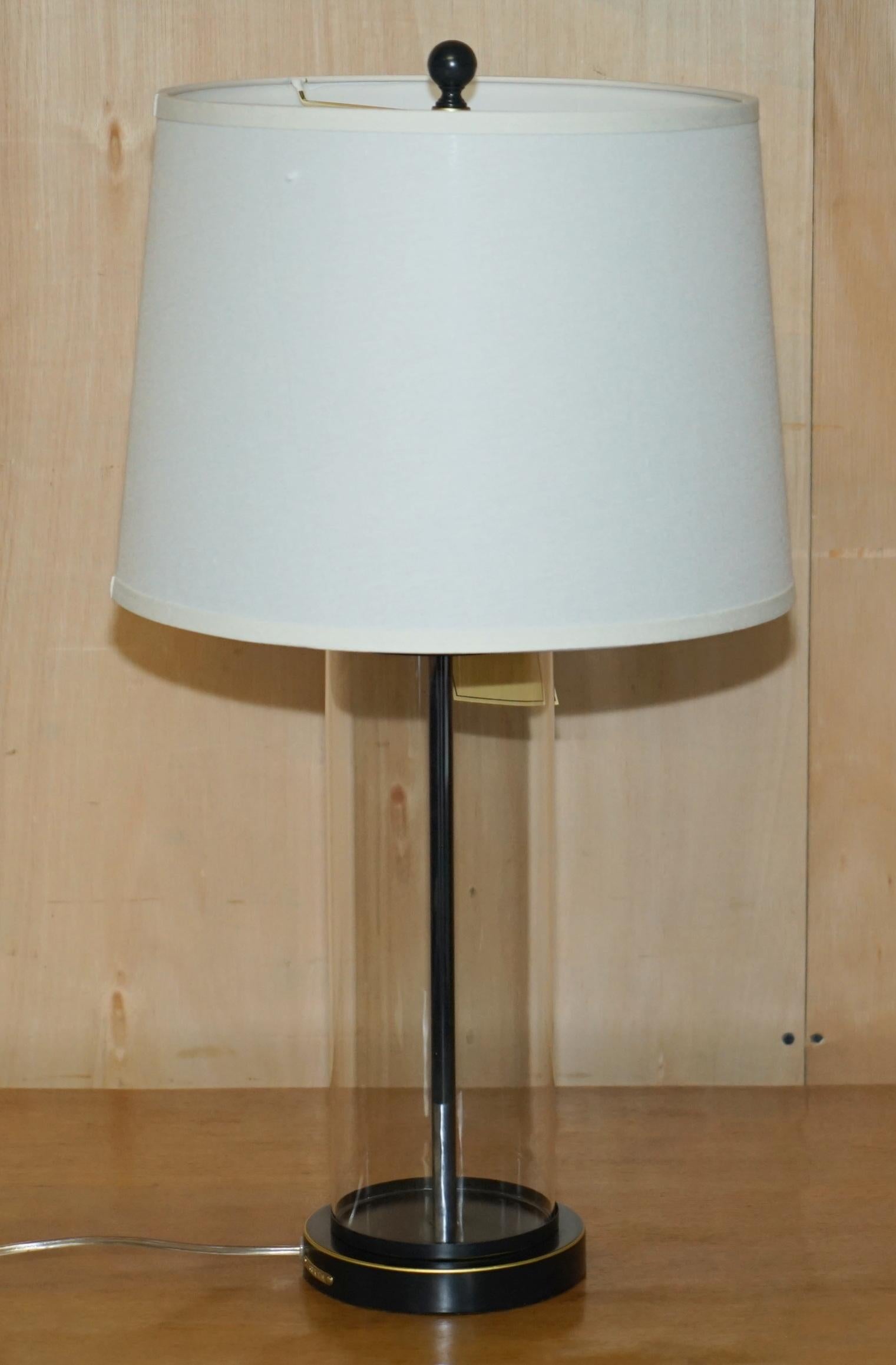 1 OF 2 BRAND NEW IN THE BOX RALPH LAUREN NAVY STORM LANTERN GLASS TABLE LAMPs For Sale 7