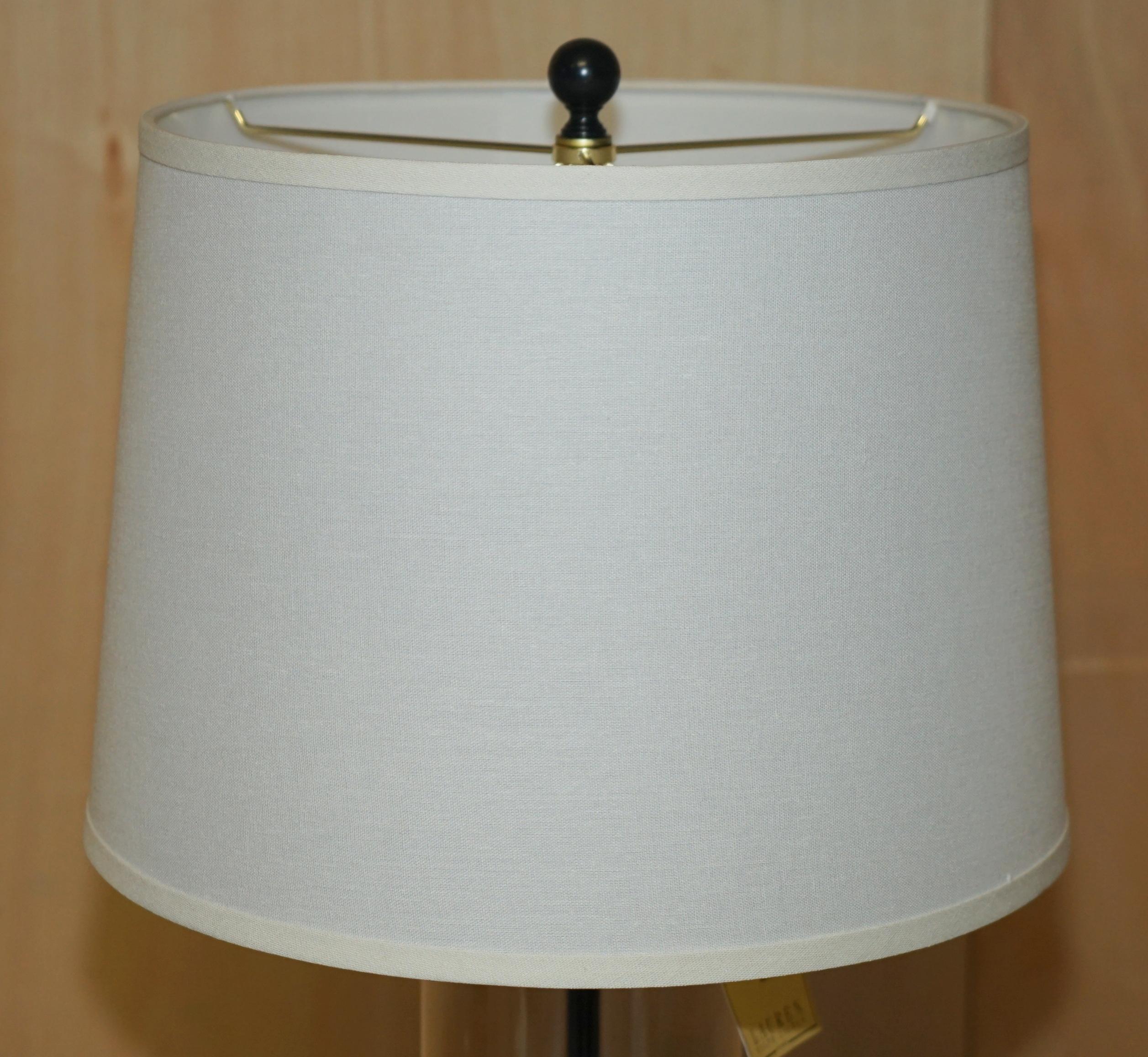Hand-Crafted 1 OF 4 BRAND NEW IN THE BOX RALPH LAUREN NAVY STORM LANTERN GLASS TABLE LAMPs For Sale