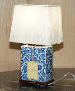 1 OF 4 BRAND NEW IN THE BOX RALPH LAUREN PORCELAIN COBALT VINEYARD TABLE LAMPs