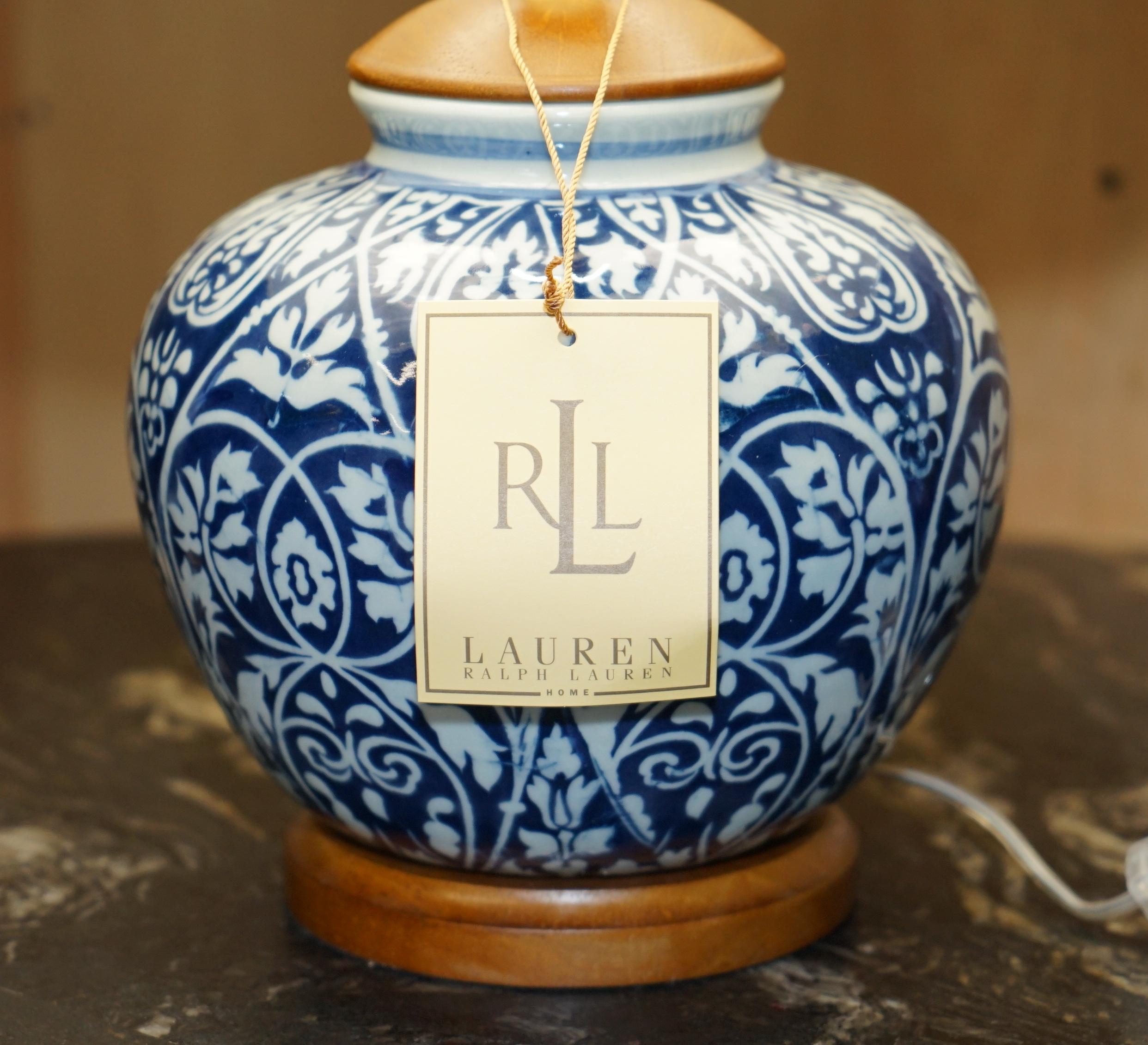 1 DE 4 LAMPARAS DE MESA DE PORCELANA RALPH LAUREN AZUL COBALTO NUEVAS EN LA CAJA Otro en venta