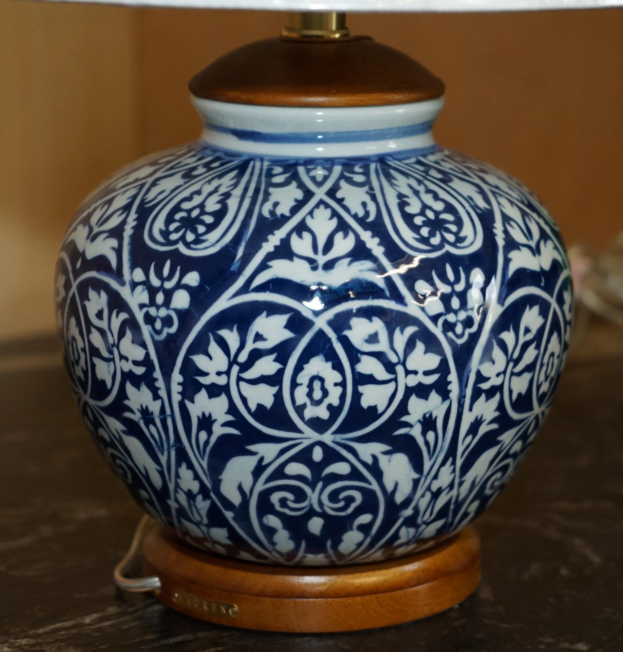 1 DE 4 LAMPARAS DE MESA DE PORCELANA RALPH LAUREN AZUL COBALTO NUEVAS EN LA CAJA en venta 2